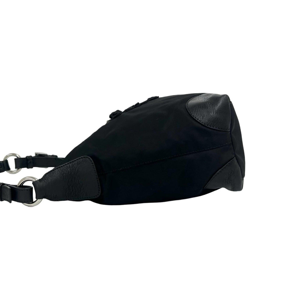 Prada Black Nylon Leather Shoulder Bag (Pre-Owned)