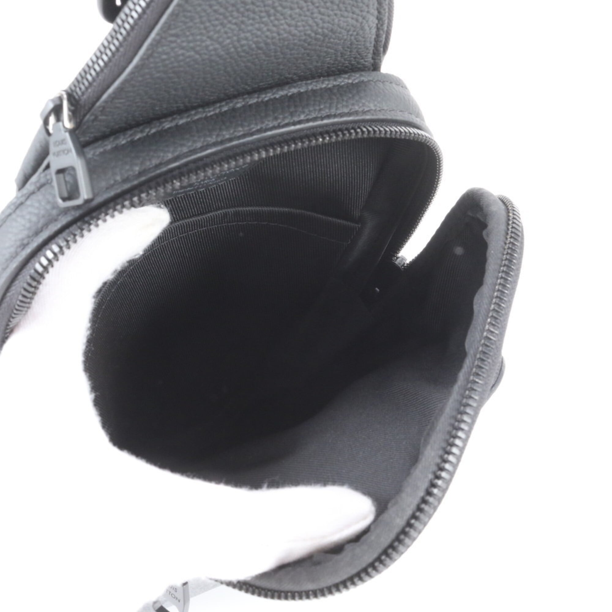 Louis Vuitton Noir Leather Coated Canvas Sling Bag (Pre-Owned)