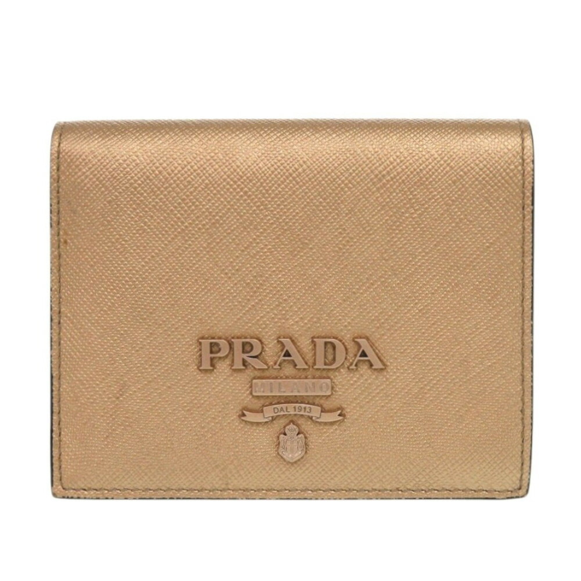 Prada Gold Saffiano Wallet (Bi-Fold) (Pre-Owned)