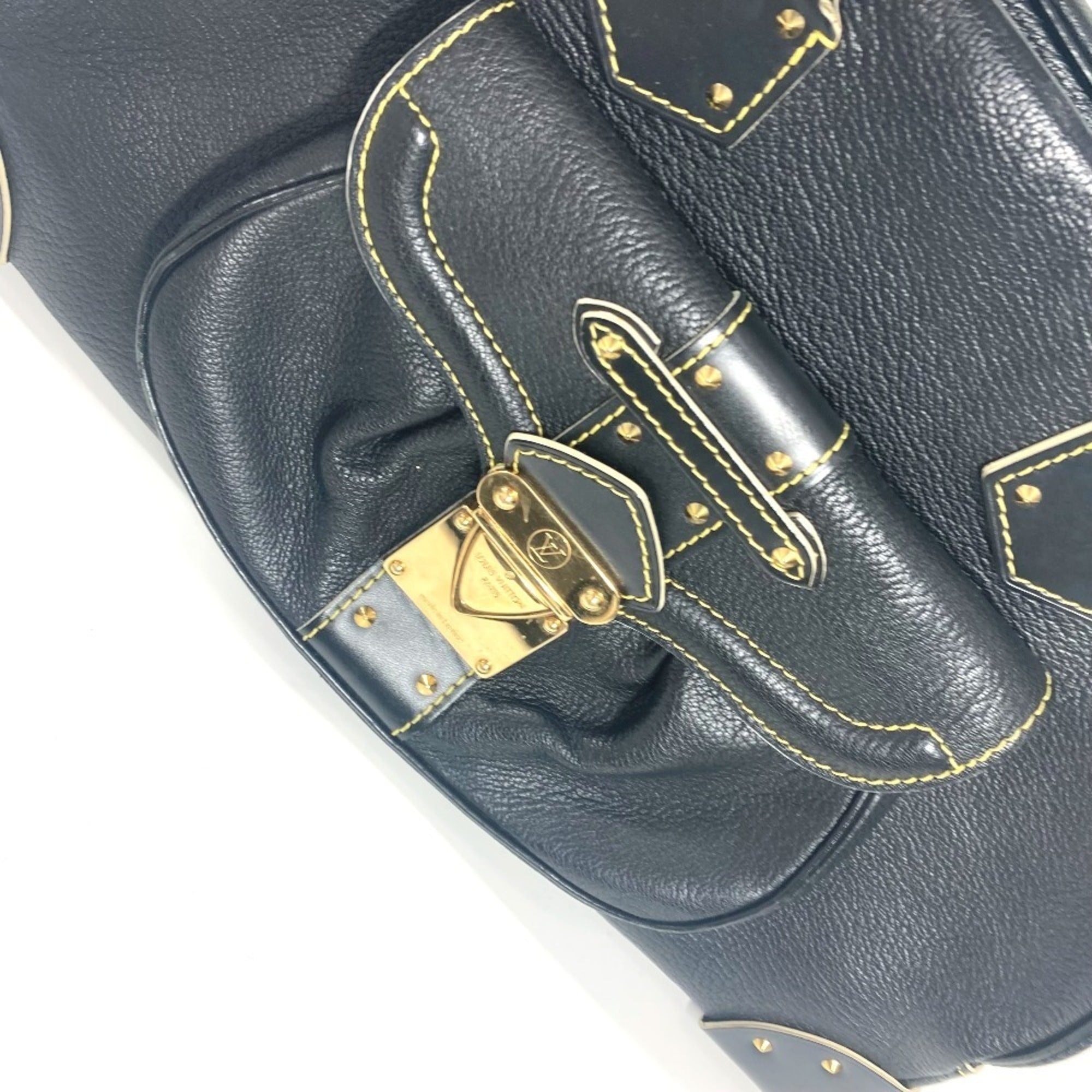 Louis Vuitton Suhali Black Noir Suhali Leather Boston Bag Handbag Shoulder Bag (Pre-Owned)