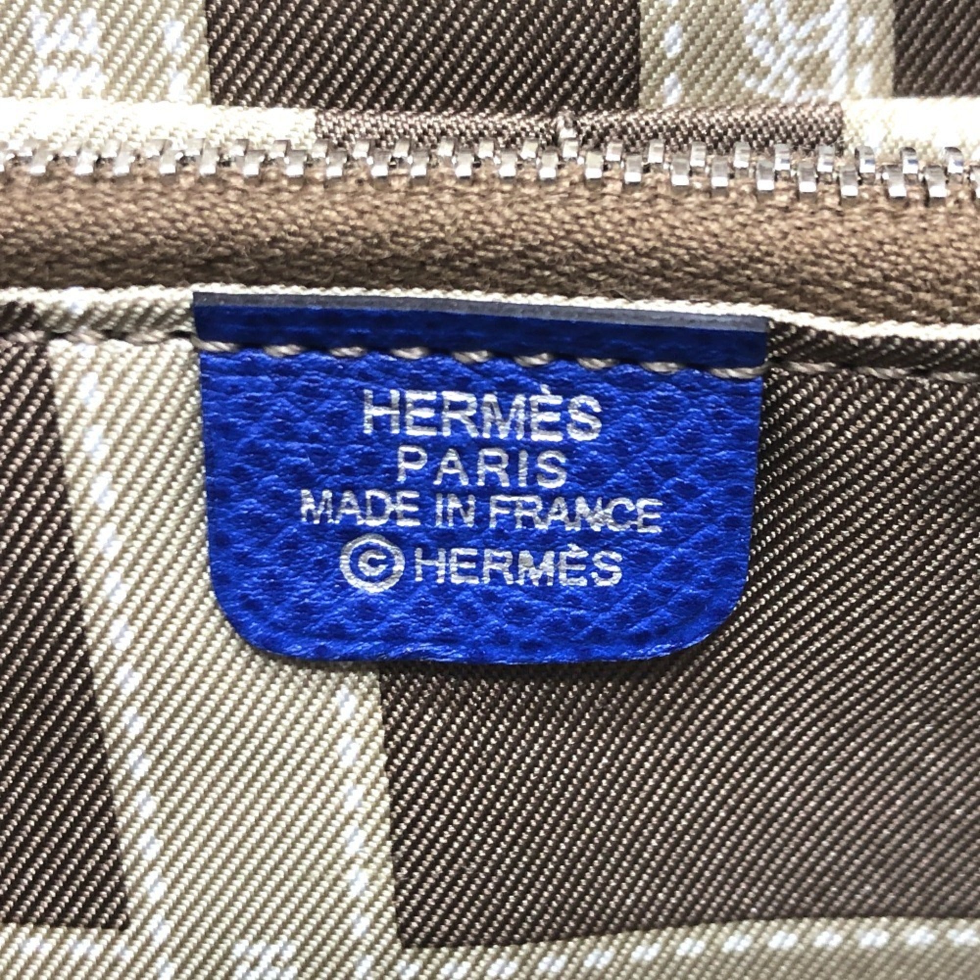 Hermes Silk'in Blue Epsom Leather Long Wallet (Bi-Fold) (Pre-Owned)