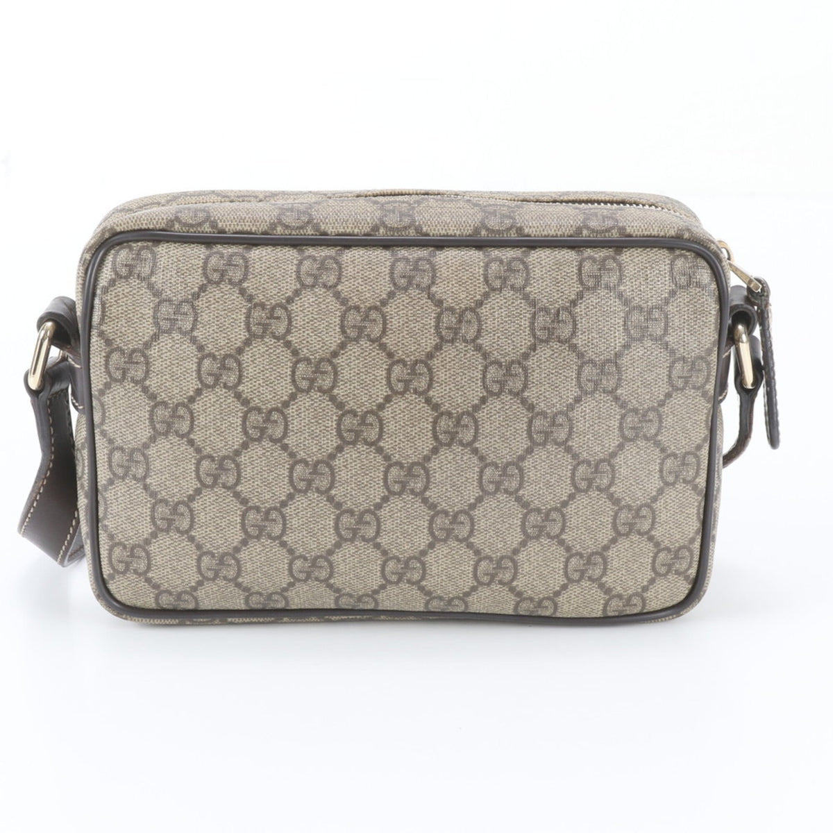 Gucci Brown Leather Coated Canvas Crossbody Bag Shoulder Bag (Pre-Owned)