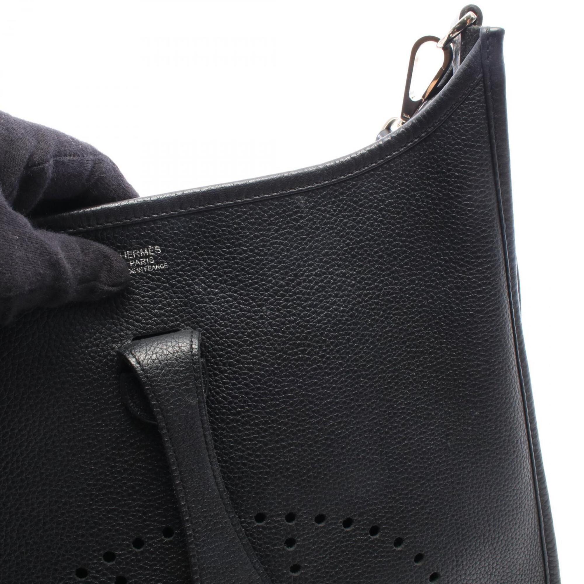 Hermes Black Taurillon Clemence Leather Handbag Shoulder Bag (Pre-Owned)