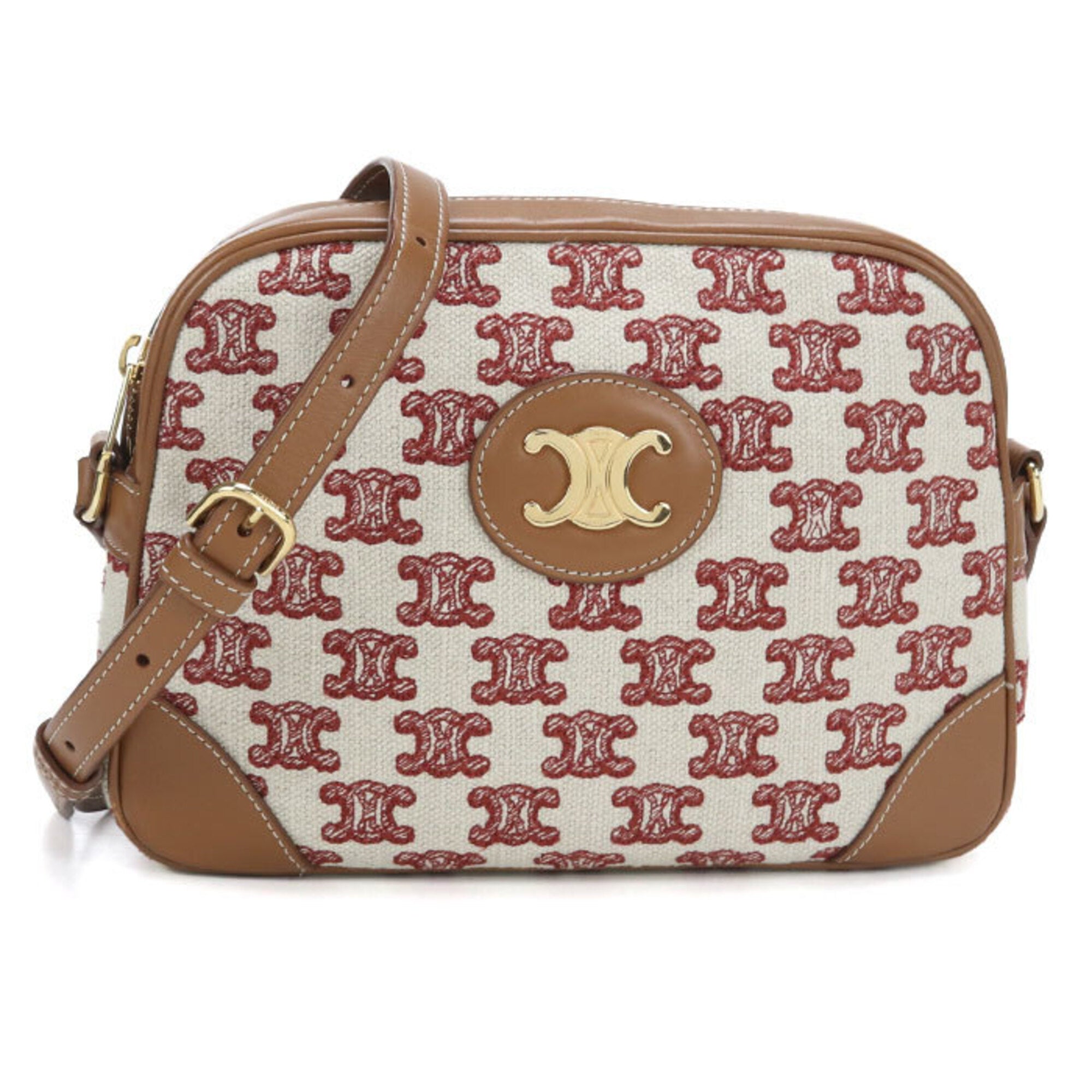 Celine Brown Canvas Shoulder Bag (Pre-Owned)