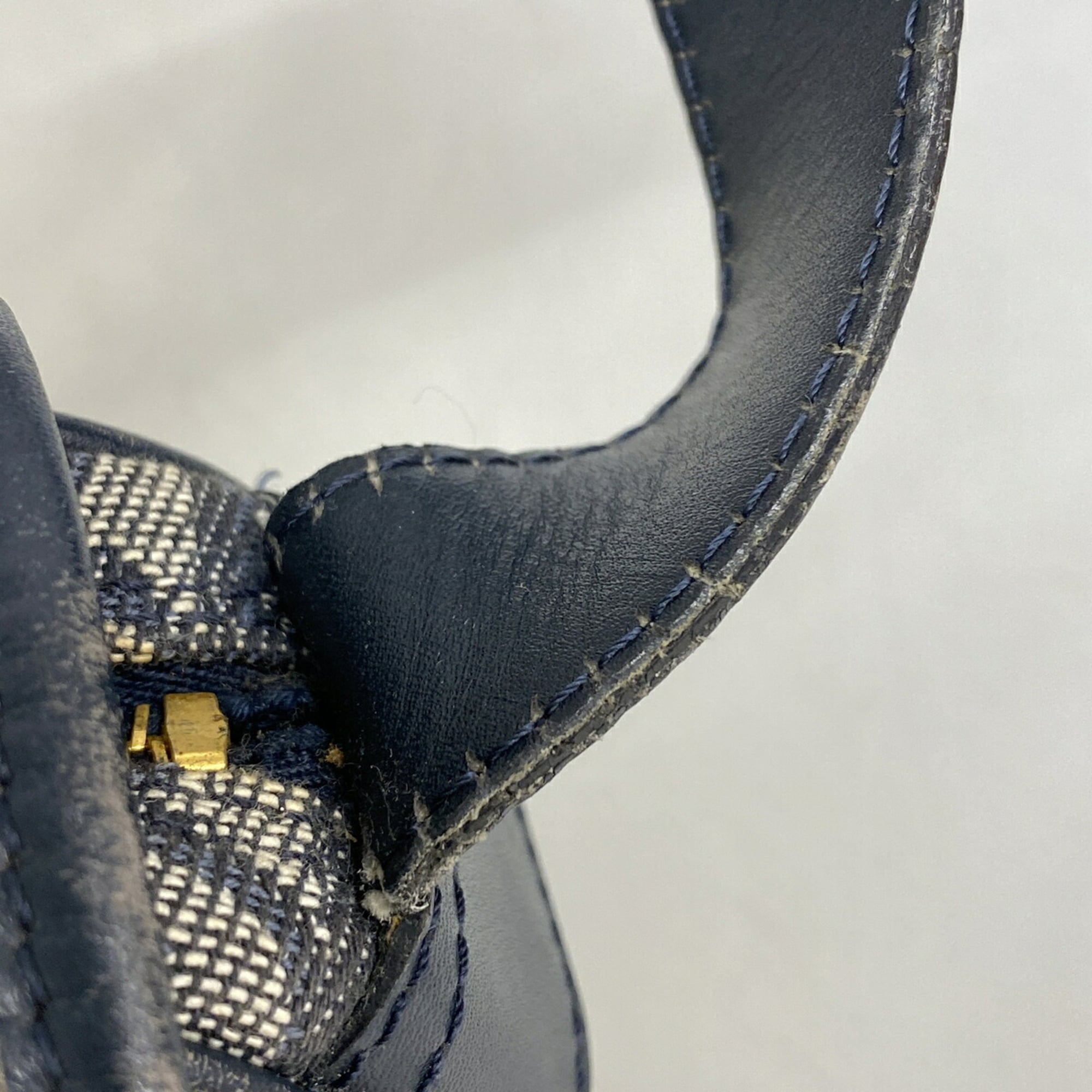 Christian Dior Navy Canvas Shoulder Bag (Pre-Owned)