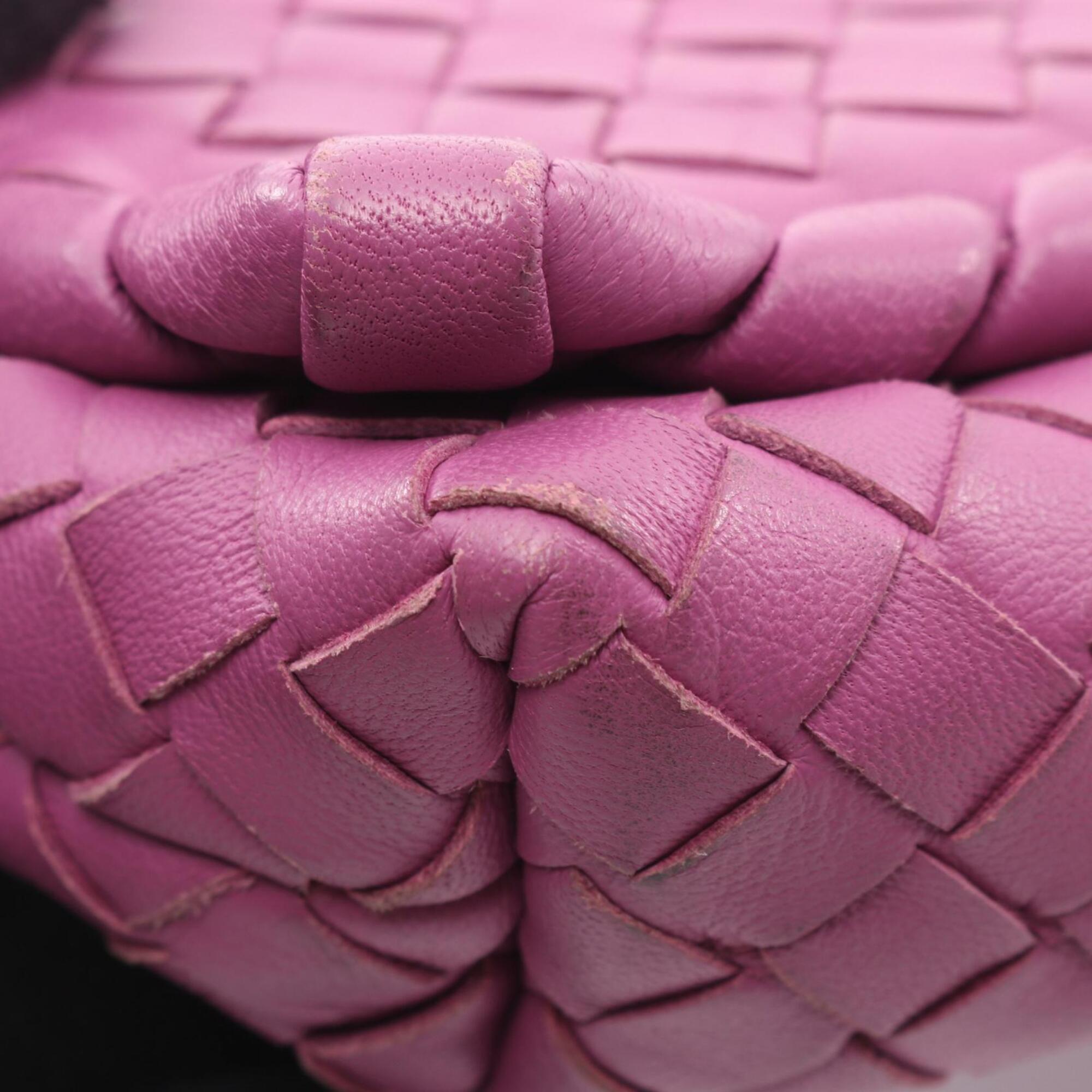 Bottega Veneta Purple Leather Handbag Shoulder Bag (Pre-Owned)