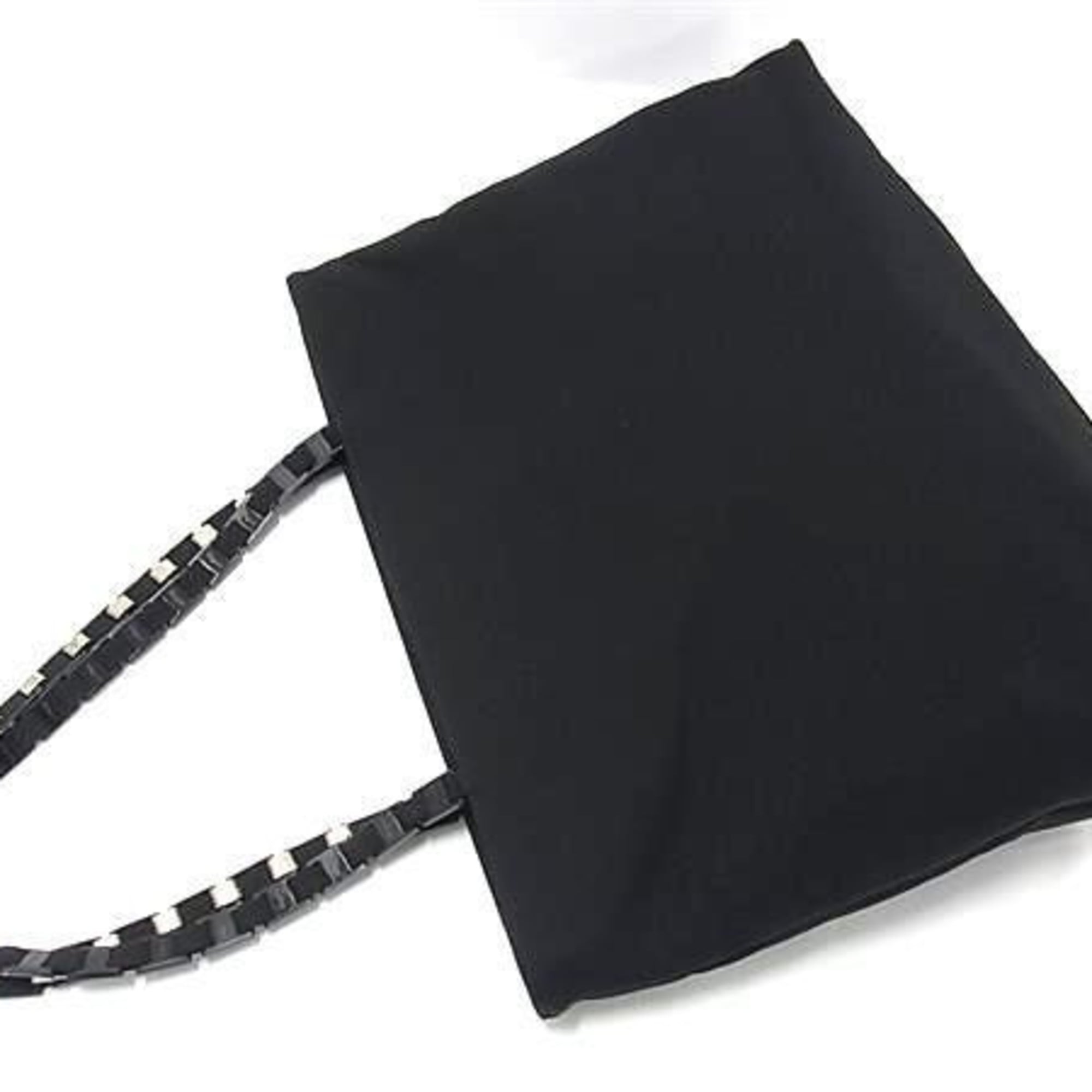 Salvatore Ferragamo Vara Black Canvas Shoulder Bag Tote Bag (Pre-Owned)