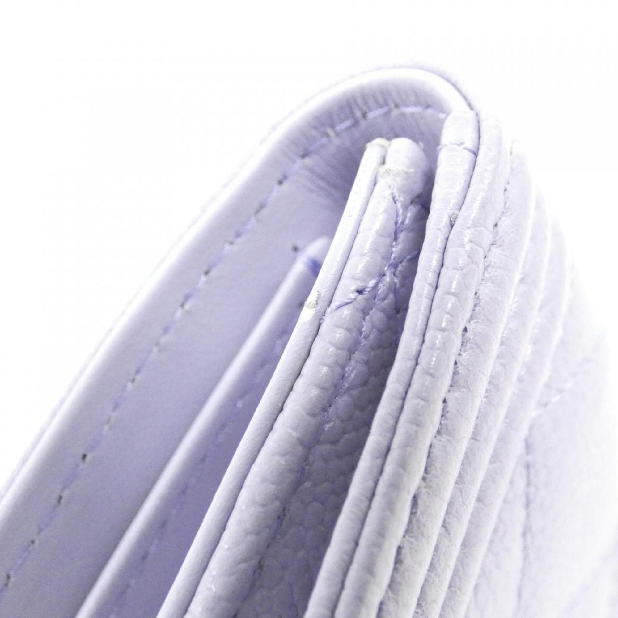 Chanel Light Purple Grained Calfskin Wallet (Tri-Fold) (Pre-Owned)