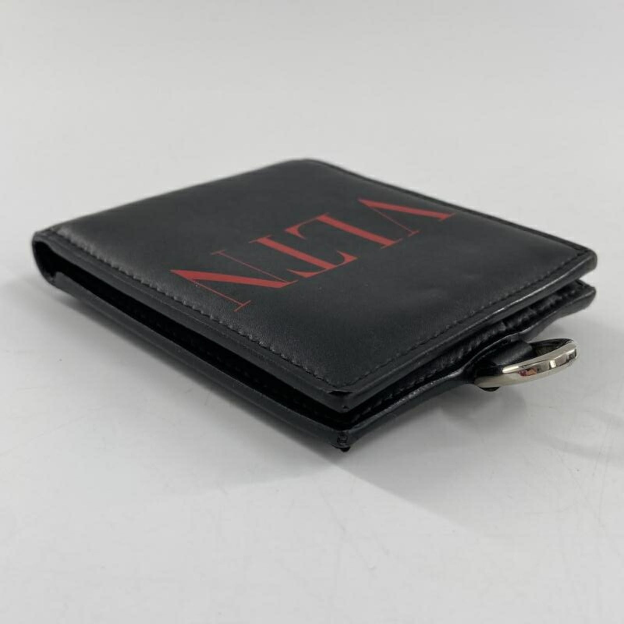 Valentino Garavani Black Leather Chain/Shoulder Wallet (Pre-Owned)