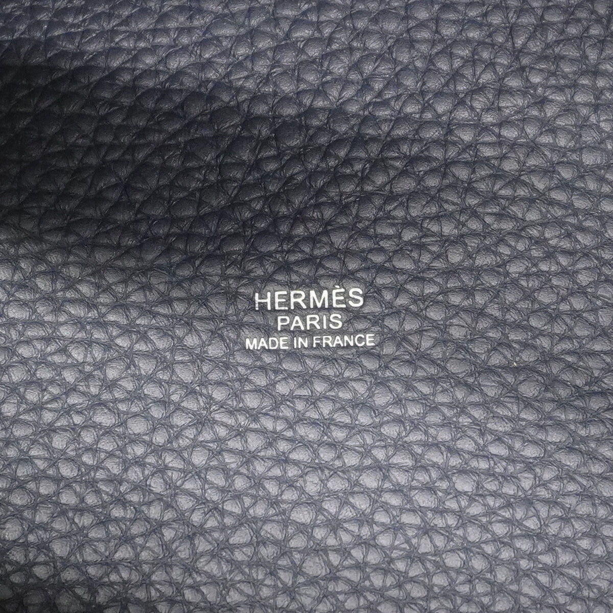 Hermes Navy Taurillon Clemence Leather Handbag (Pre-Owned)