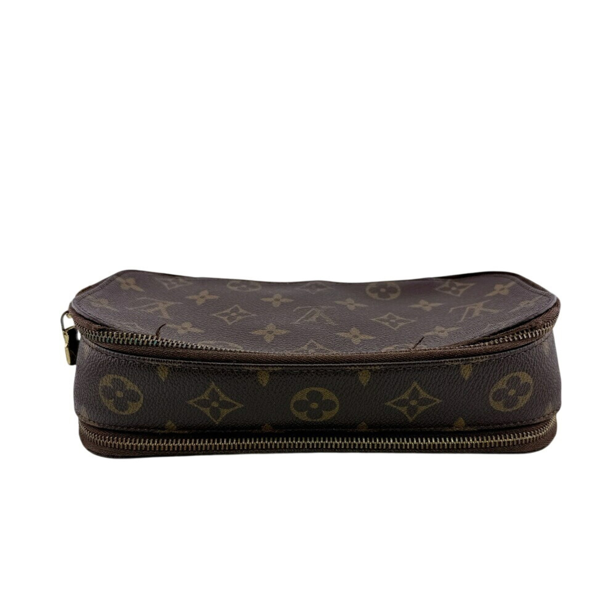 Louis Vuitton Monogram Brown Leather Pouch (Pre-Owned)