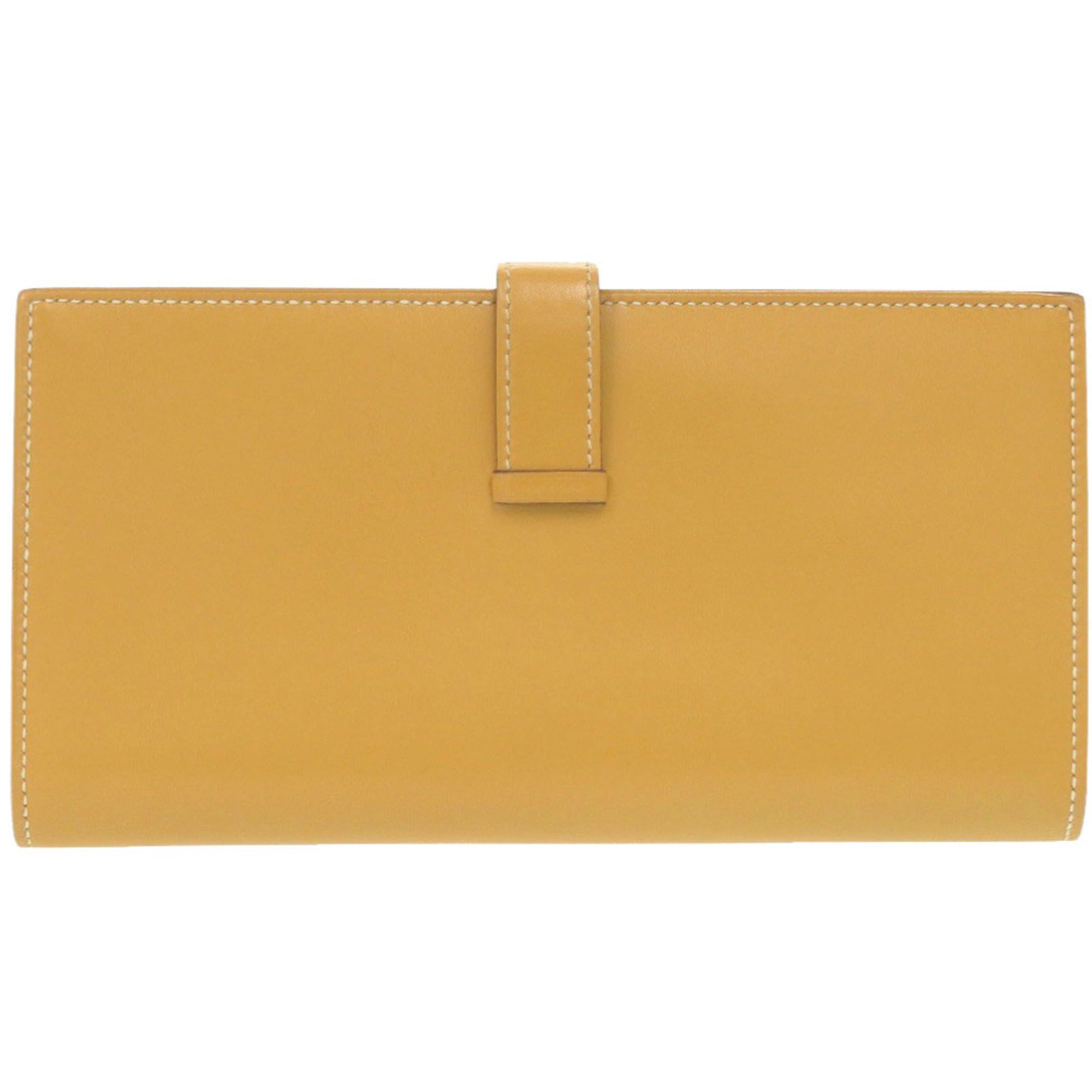 Hermes Yellow Tadelakt Leather Long Wallet (Bi-Fold) (Pre-Owned)