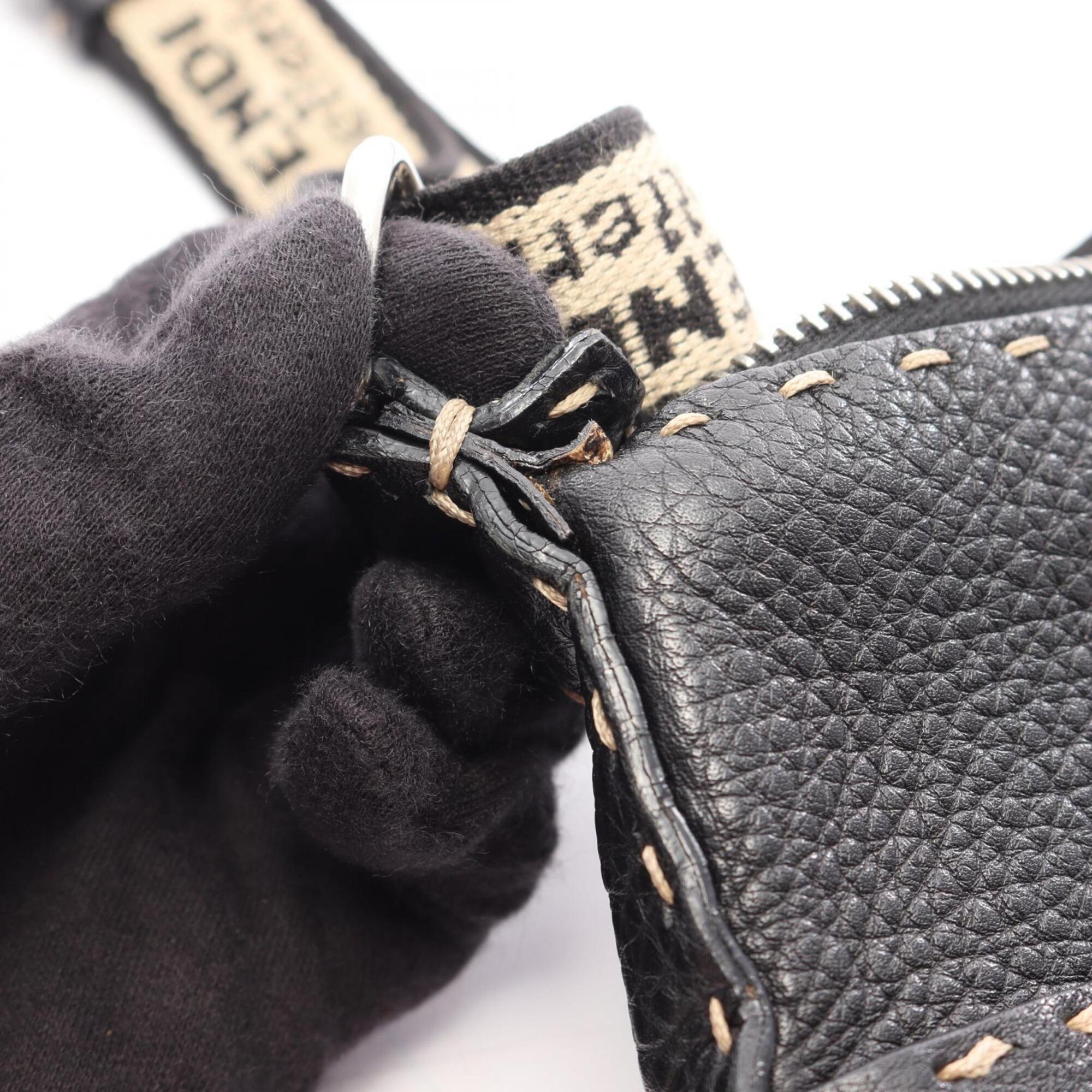 Fendi Black Leather Handbag Shoulder Bag (Pre-Owned)