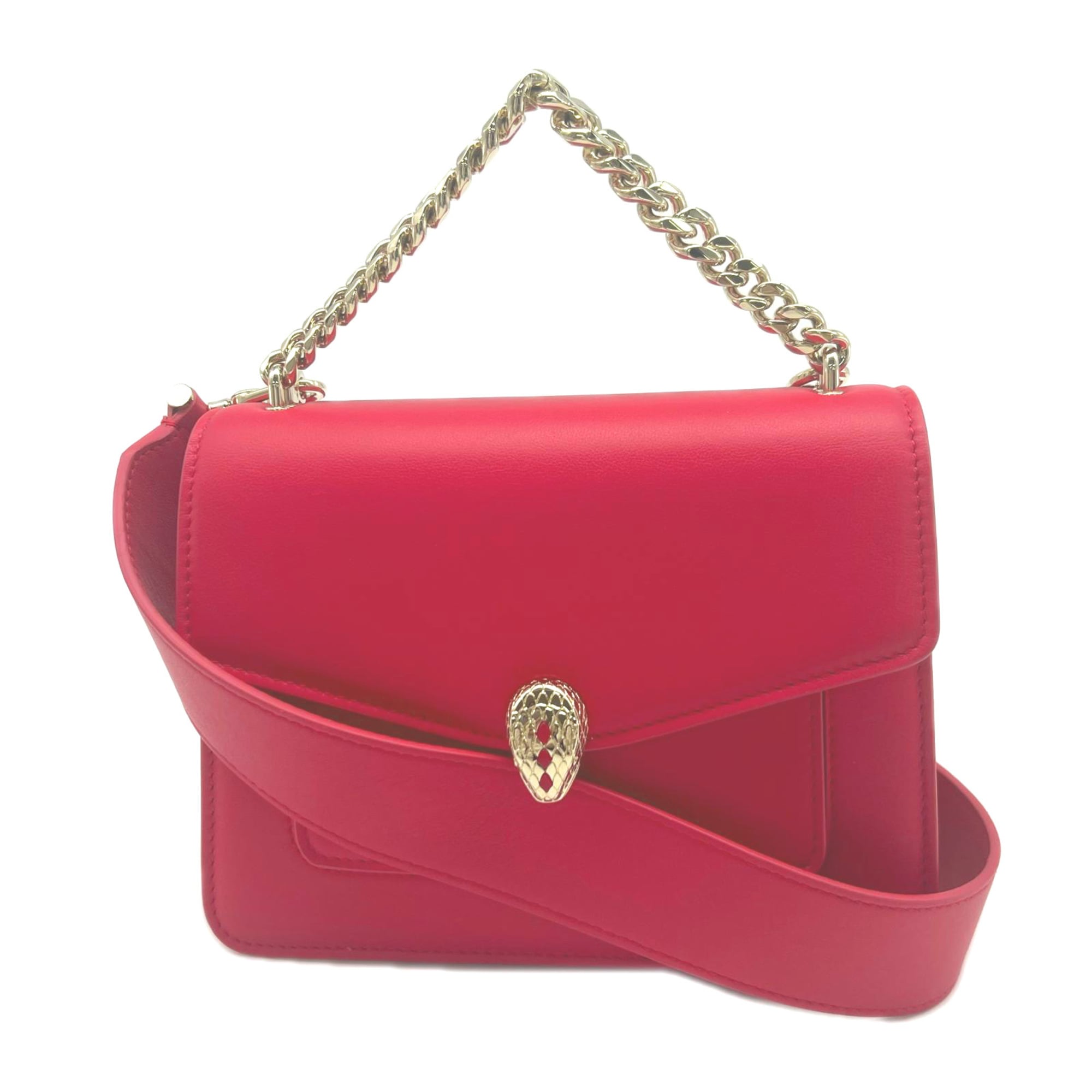 Bvlgari Pink Leather Handbag Shoulder Bag (Pre-Owned)
