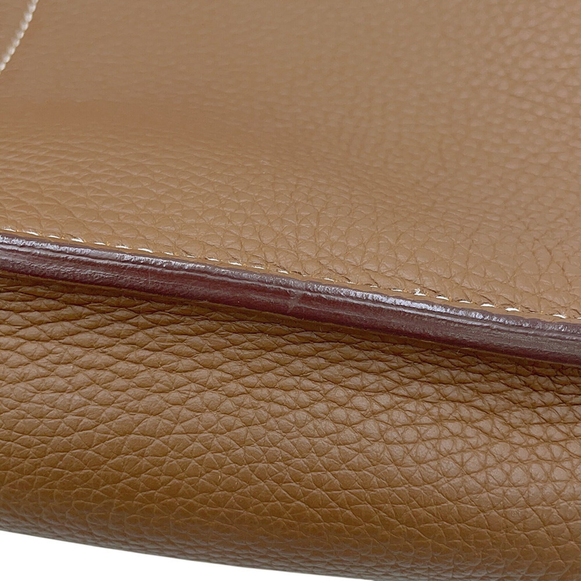 Hermes Kara Alezan Taurillon Clemence Leather Handbag (Pre-Owned)