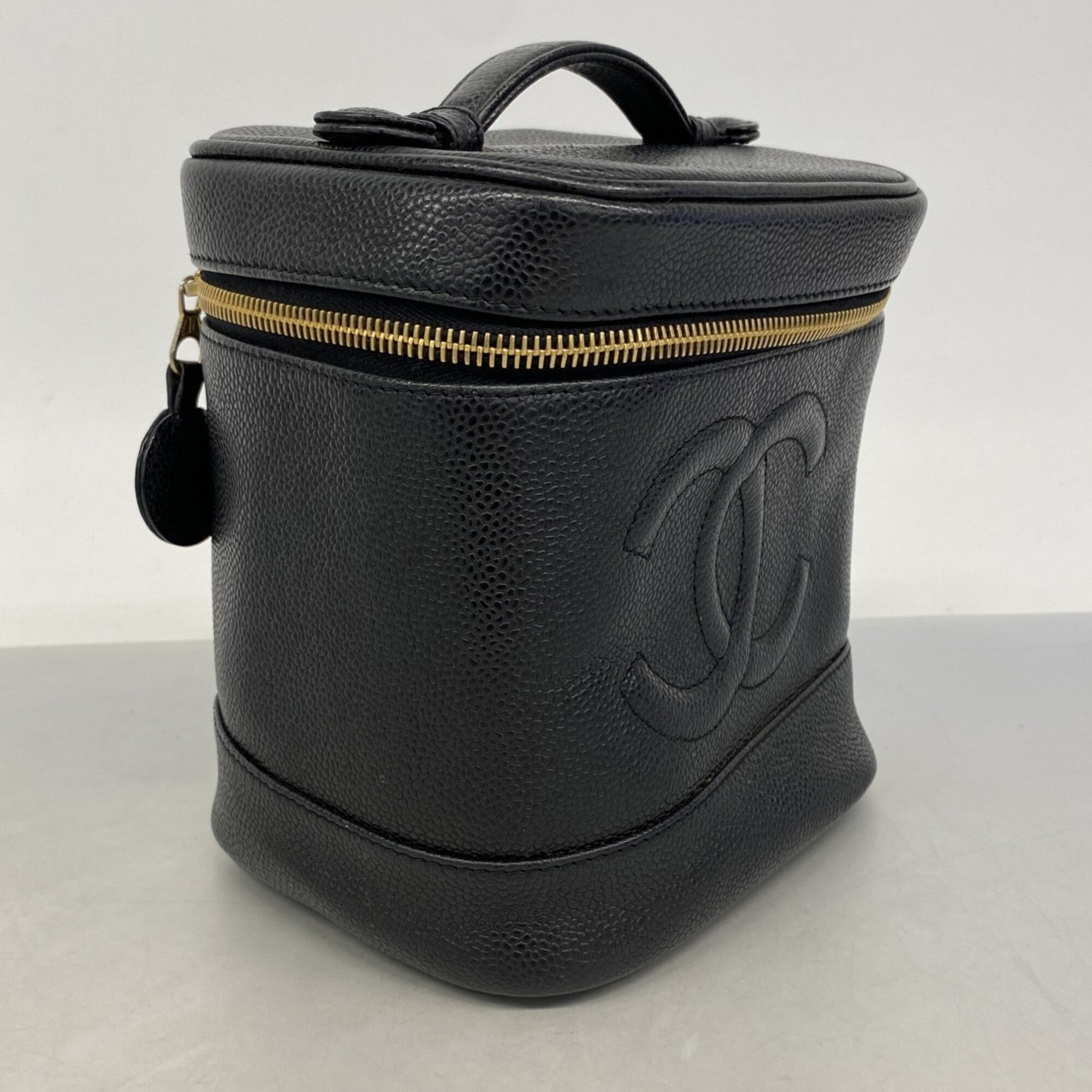 Chanel Black Grained Calfskin Vanity Bag (Pre-Owned)