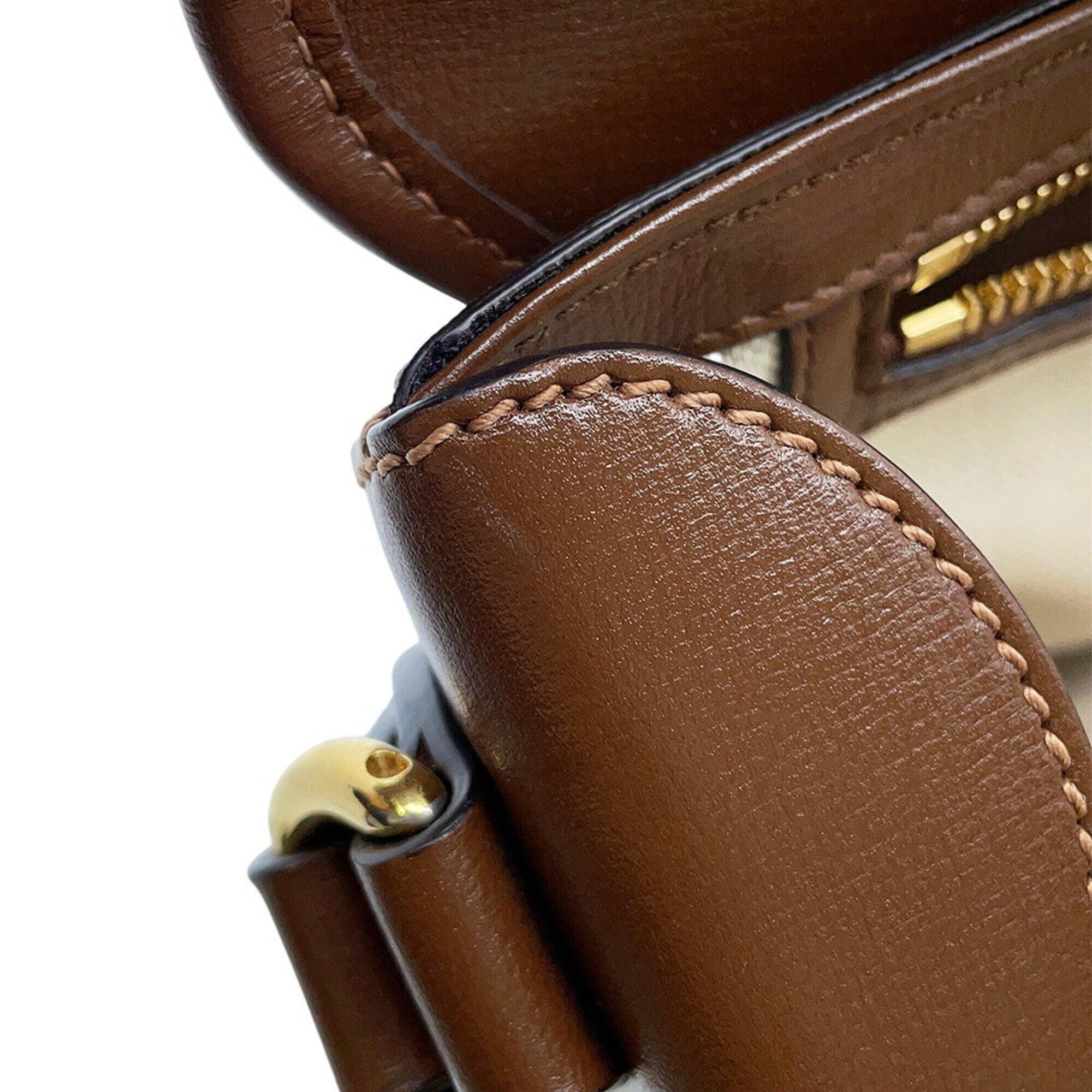 Gucci Beige Brown Gg Supreme Leather Handbag Shoulder Bag (Pre-Owned)