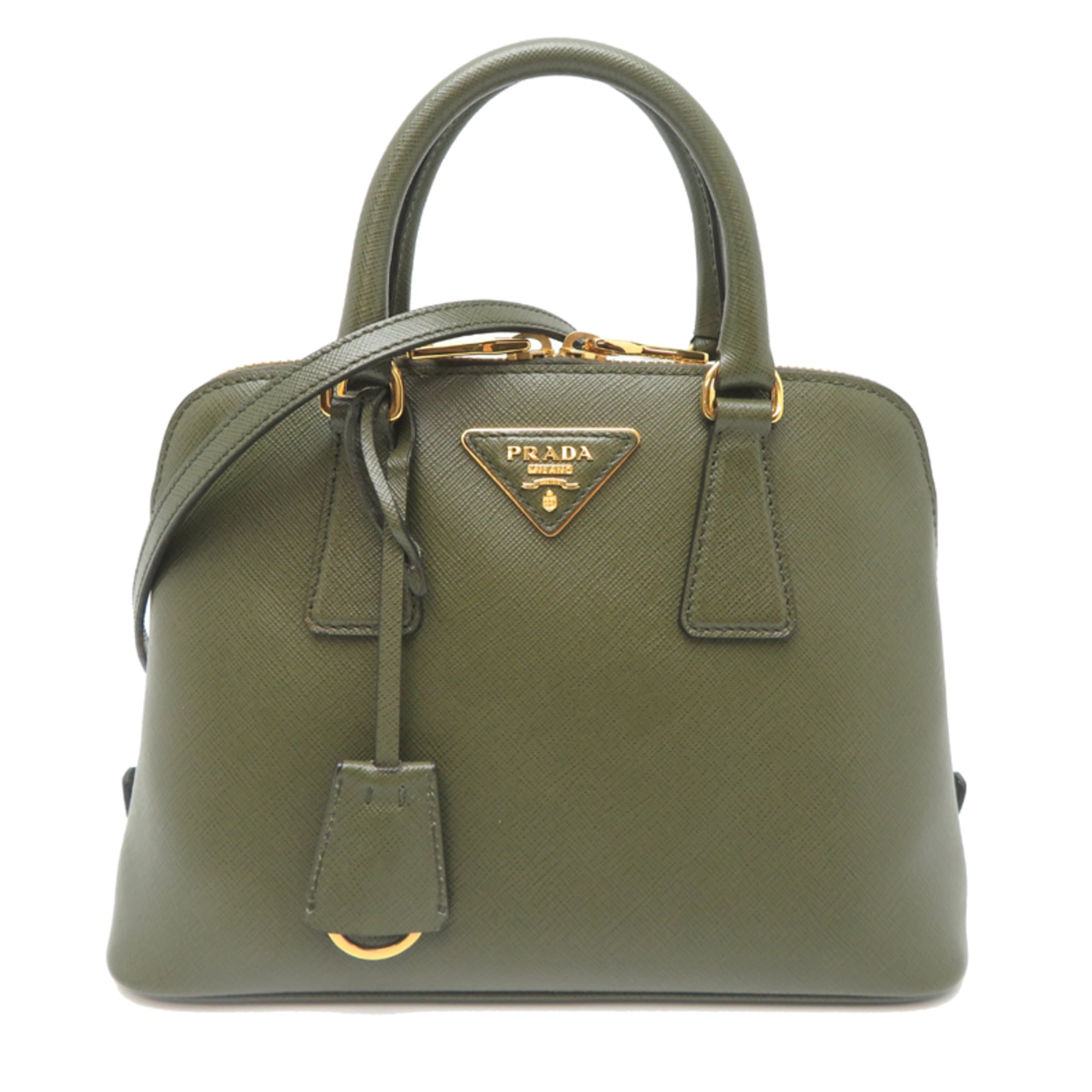Prada Green Leather Handbag (Pre-Owned)