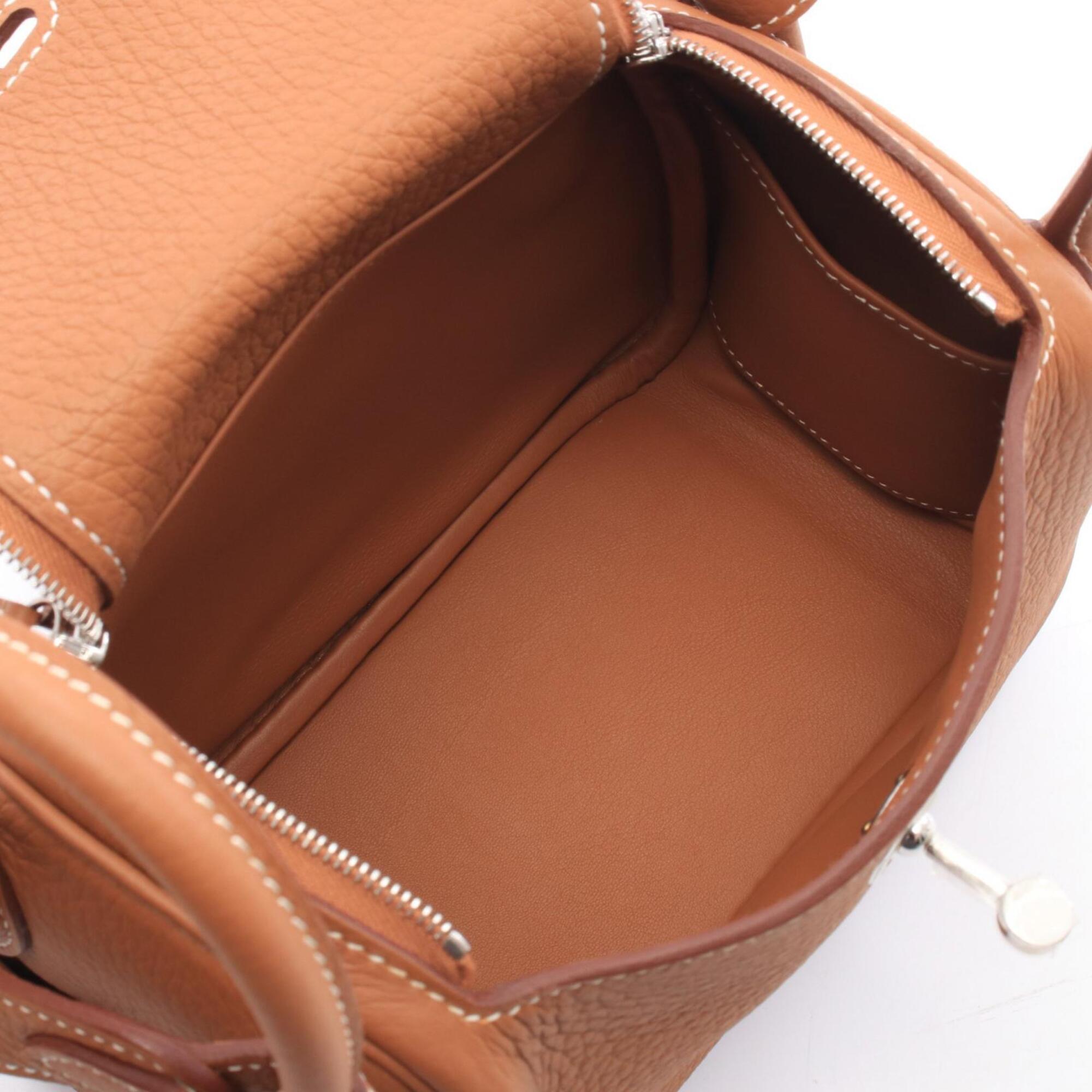 Hermes Brown Gold Taurillon Clemence Leather Leather Handbag Shoulder Bag (Pre-Owned)