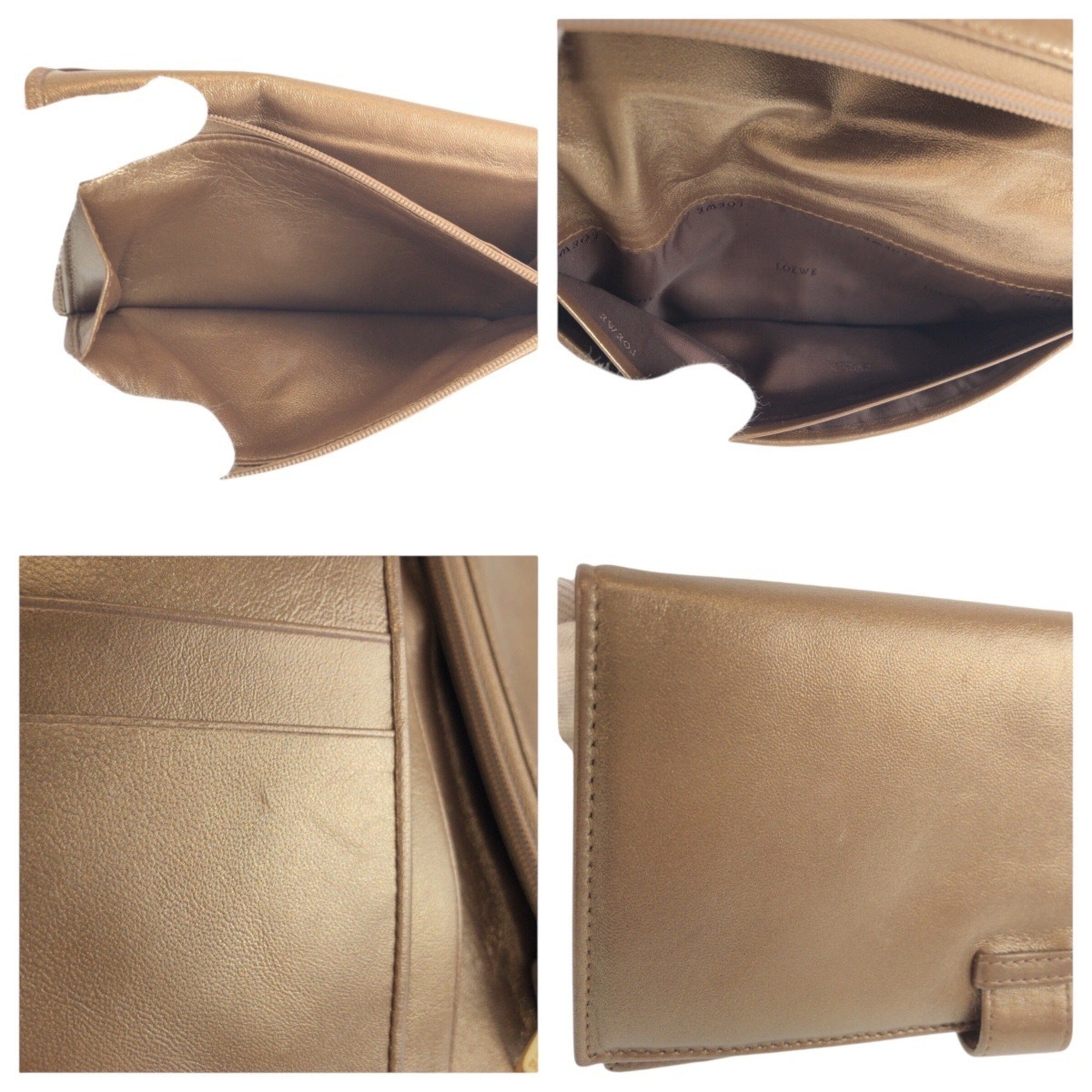 Loewe Bronze Leather Long Wallet (Bi-Fold) (Pre-Owned)