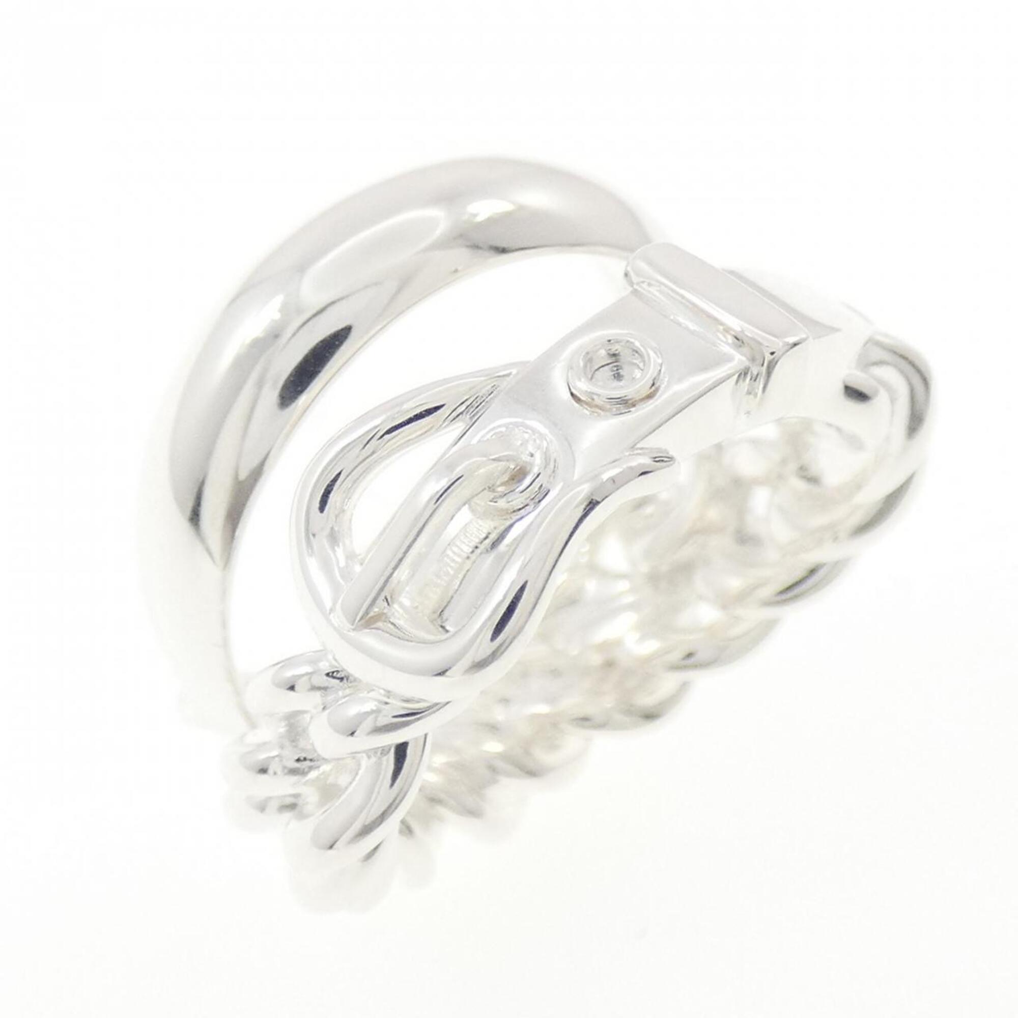 Hermes Silver Silver 925 Band Ring (Pre-Owned)