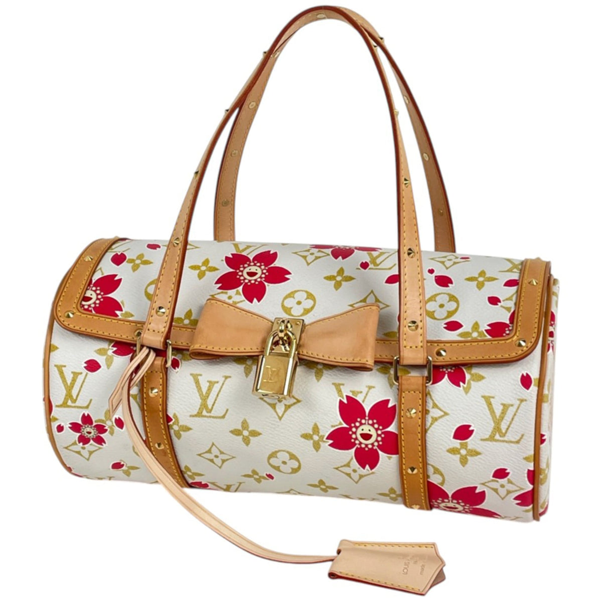 Louis Vuitton White Monogram Cherry Blossom Handbag (Pre-Owned)