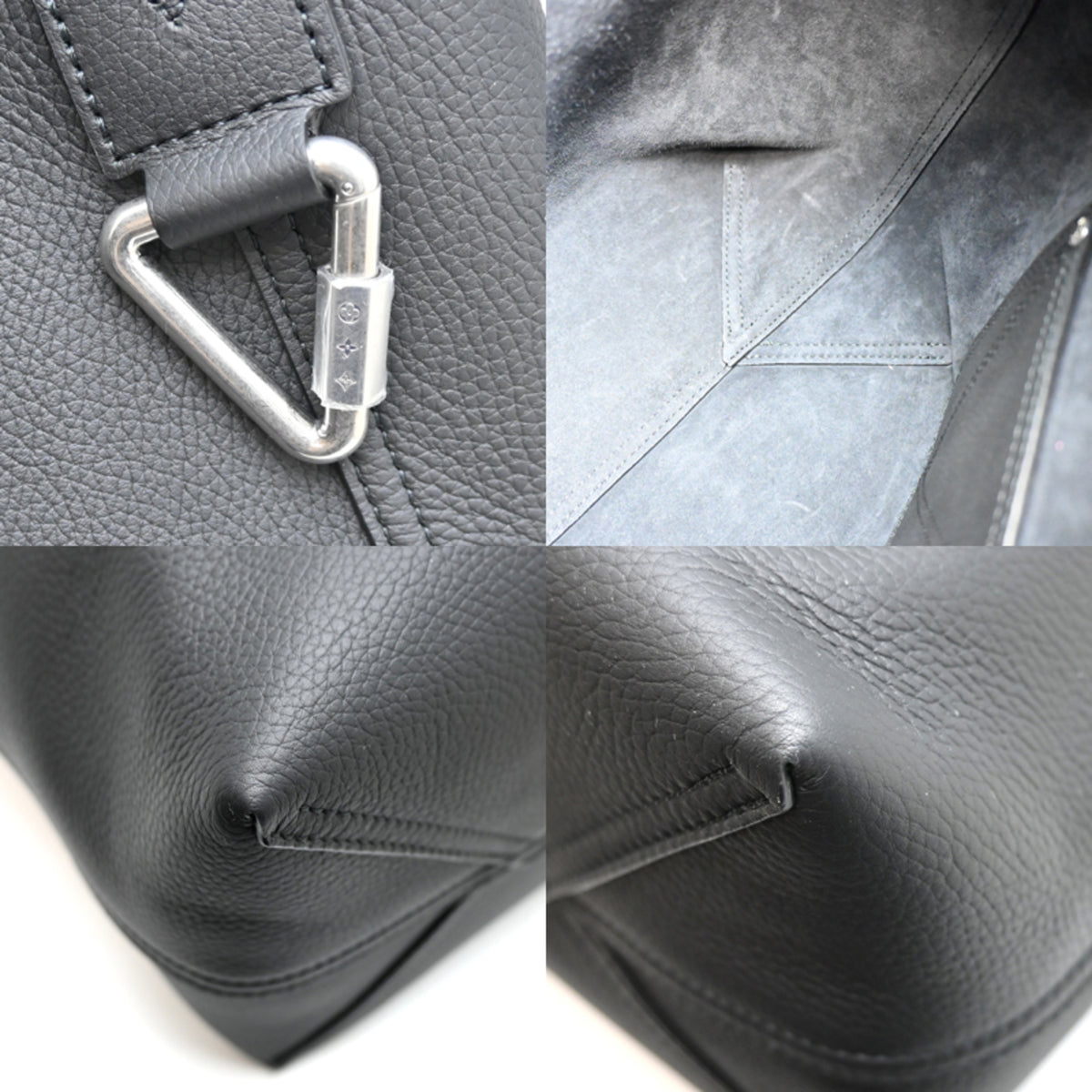 Louis Vuitton Black Noir Leather Pouch Tote Bag (Pre-Owned)