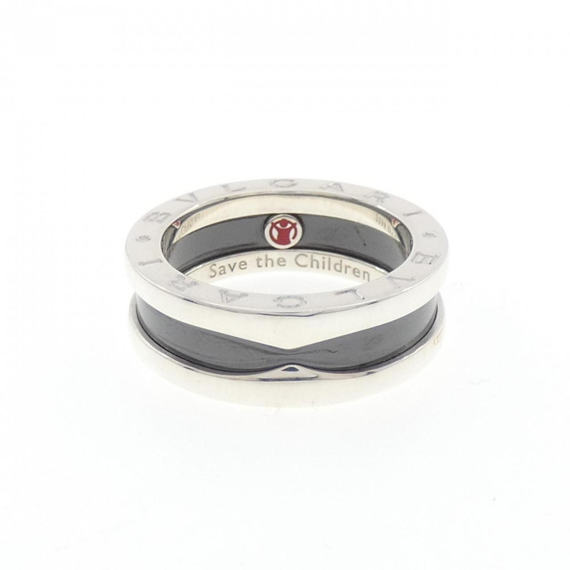 Bvlgari Ceramic Silver 925 Band Ring (Pre-Owned)
