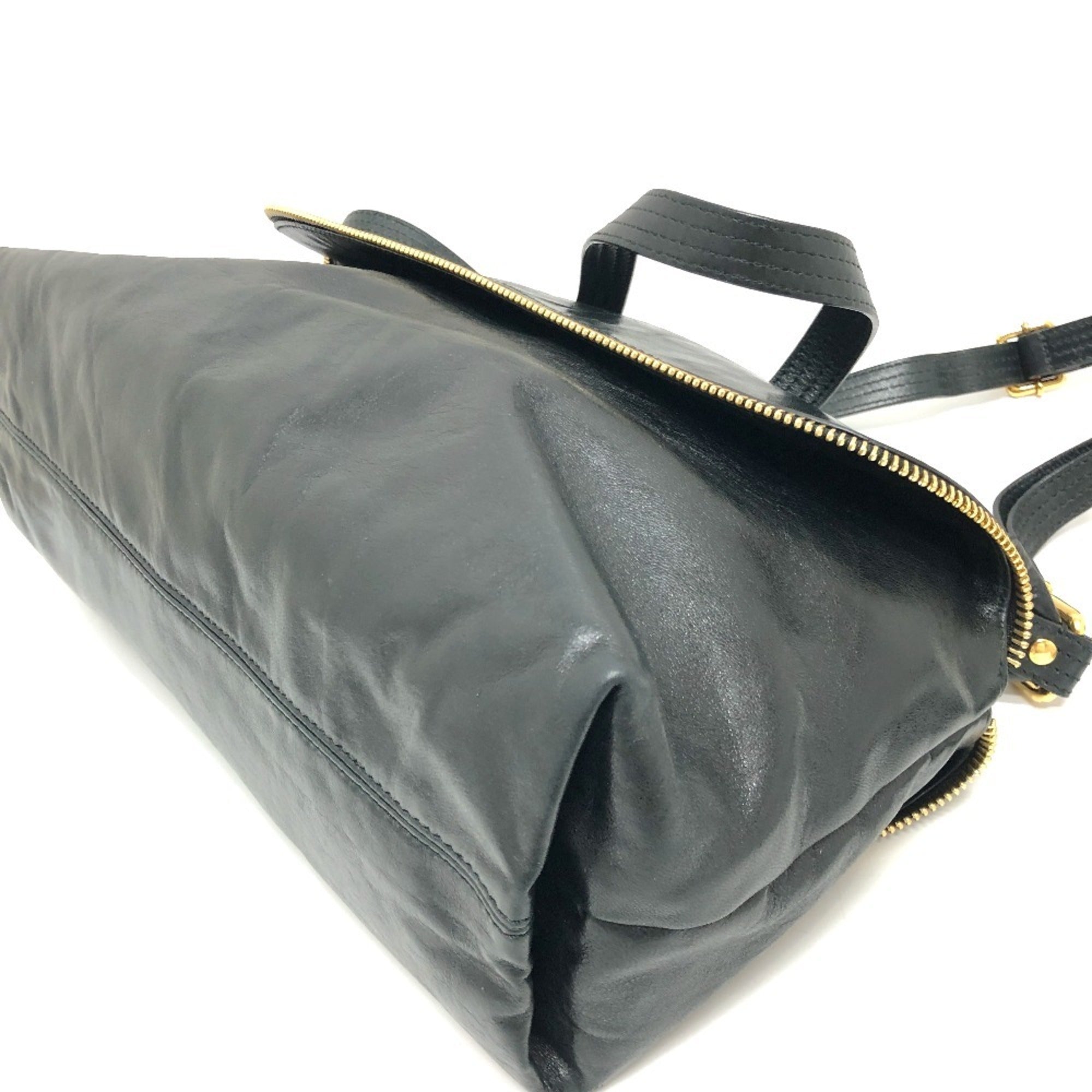Fendi Black Leather Handbag Shoulder Bag (Pre-Owned)