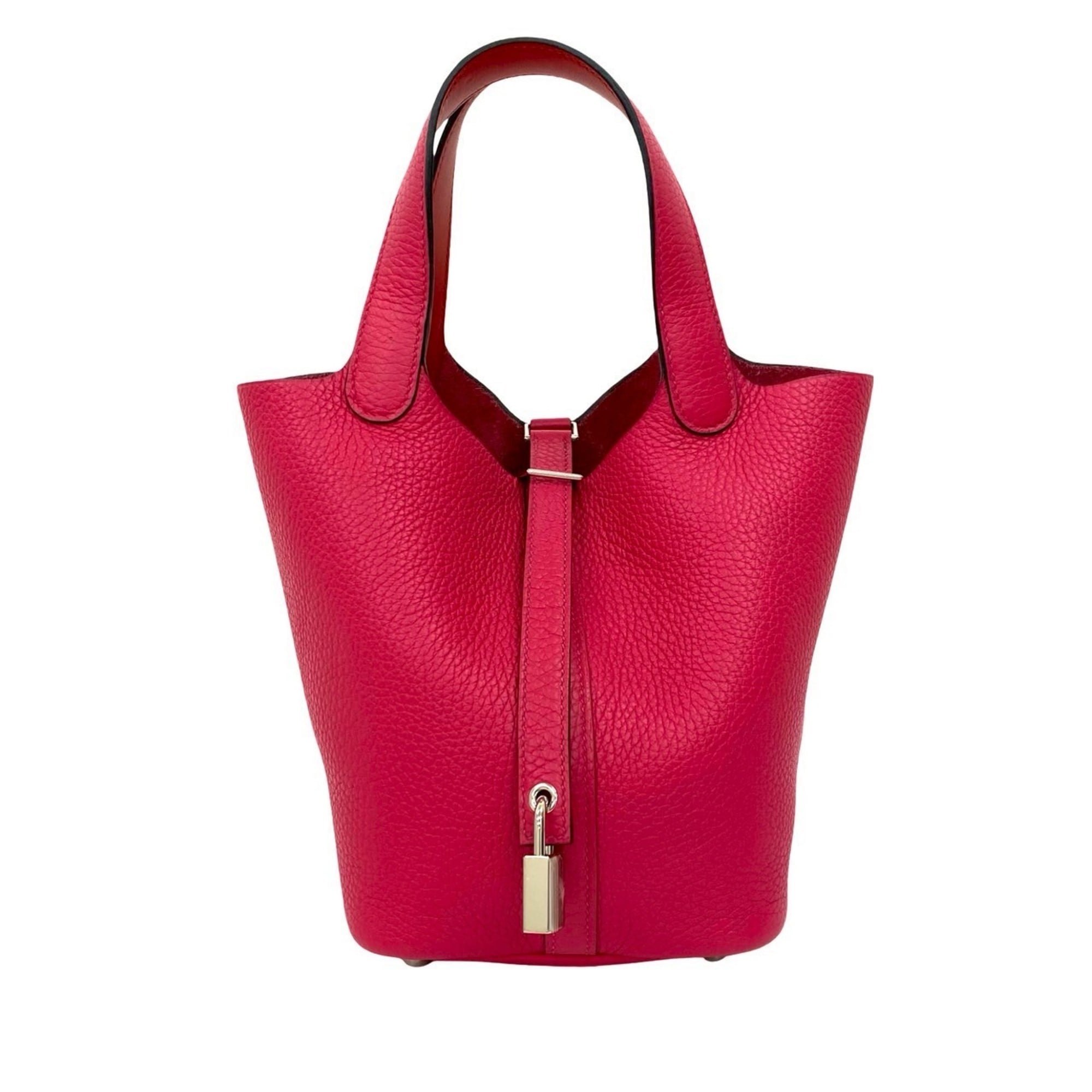 Hermes Pink Taurillon Clemence Leather Handbag Tote Bag (Pre-Owned)