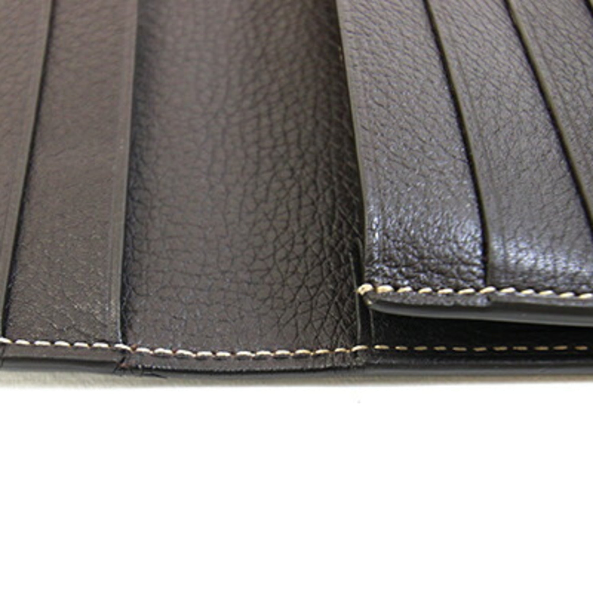 Cartier Dark Brown Leather Long Wallet (Bi-Fold) (Pre-Owned)