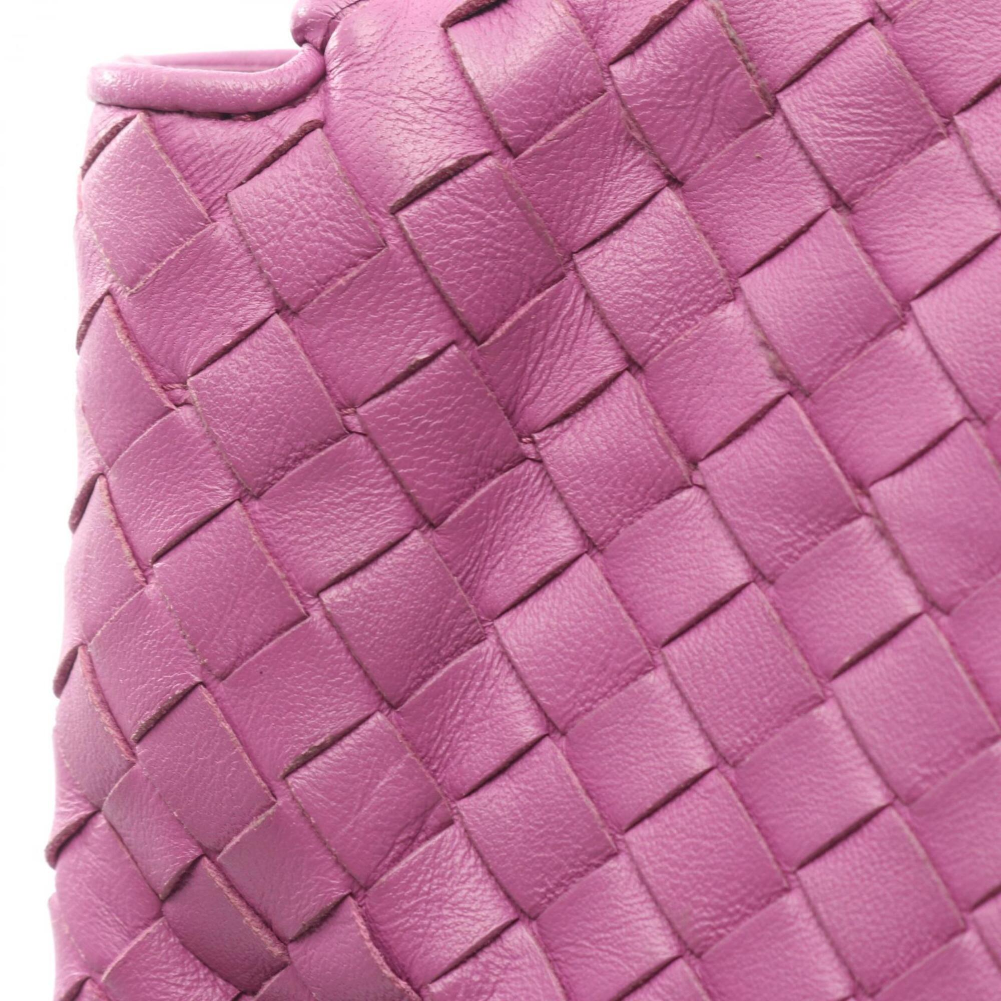 Bottega Veneta Purple Leather Handbag Shoulder Bag (Pre-Owned)