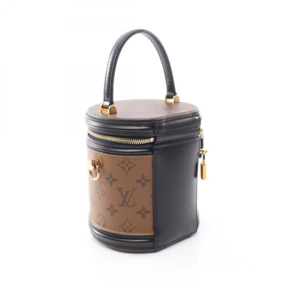 Louis Vuitton Black Brown Monogram Reverse Coated Canvas Leather Handbag (Pre-Owned)