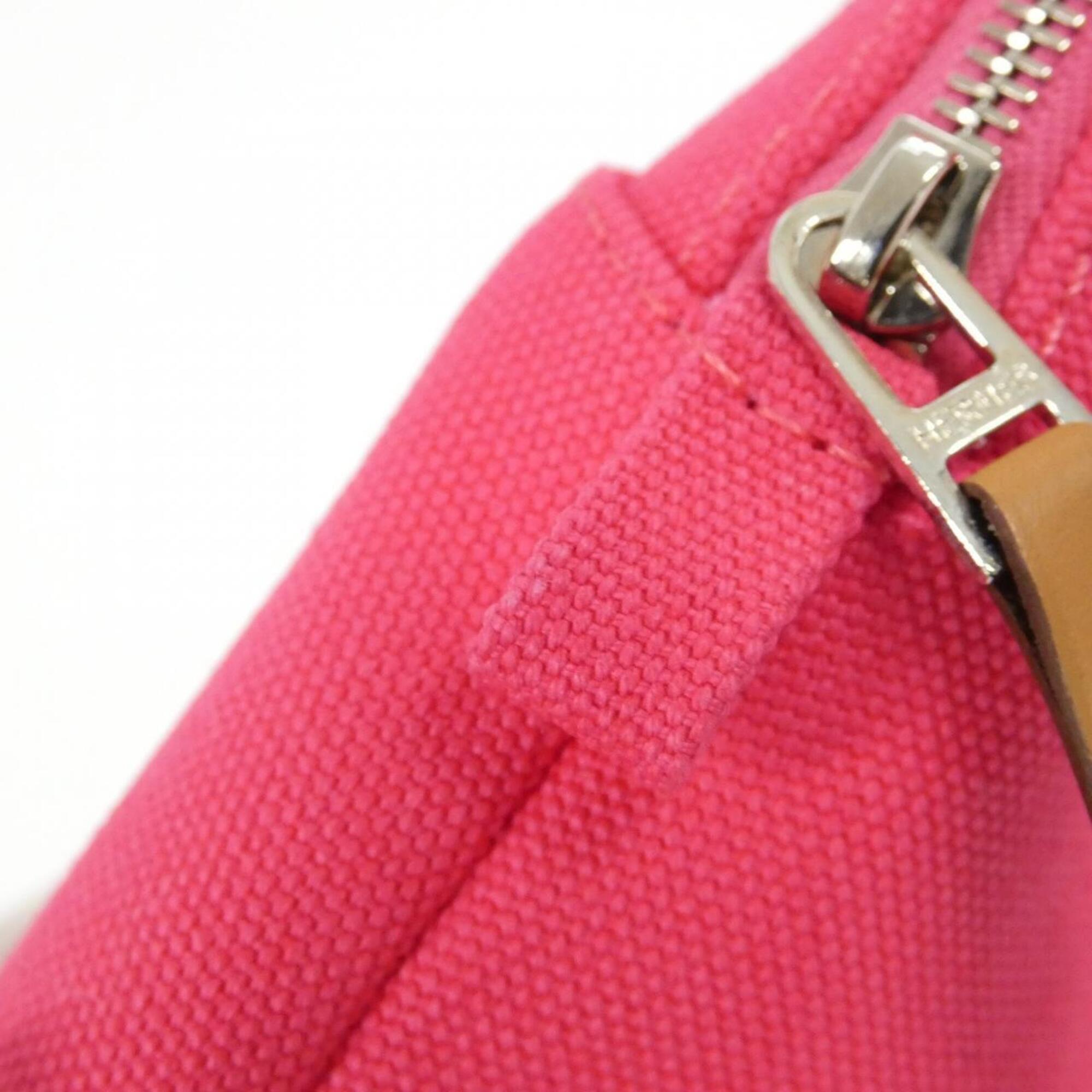 Hermes Pink Canvas Handbag Pouch (Pre-Owned)