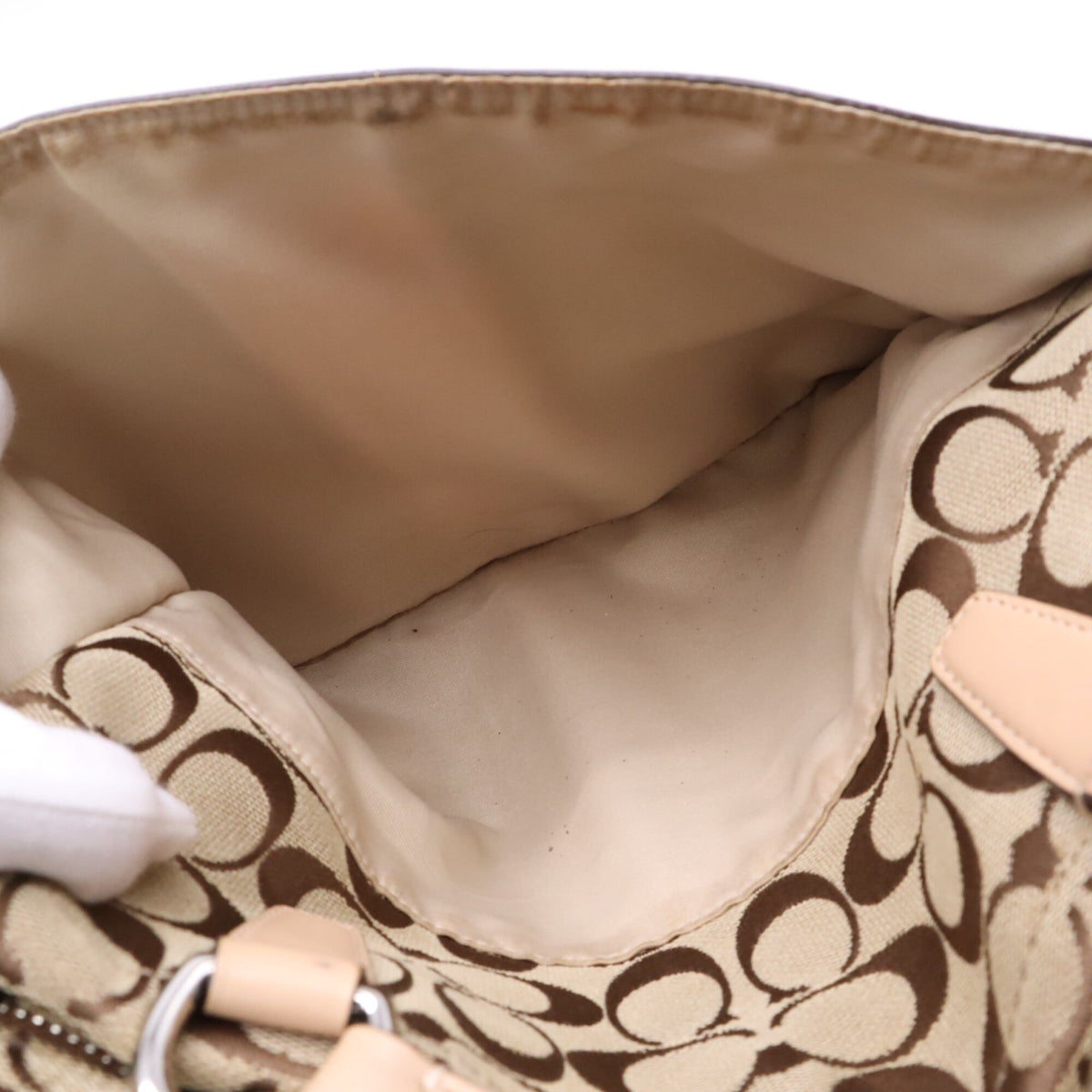 Coach Brown Pink Signature Line Tote Bag (Pre-Owned)