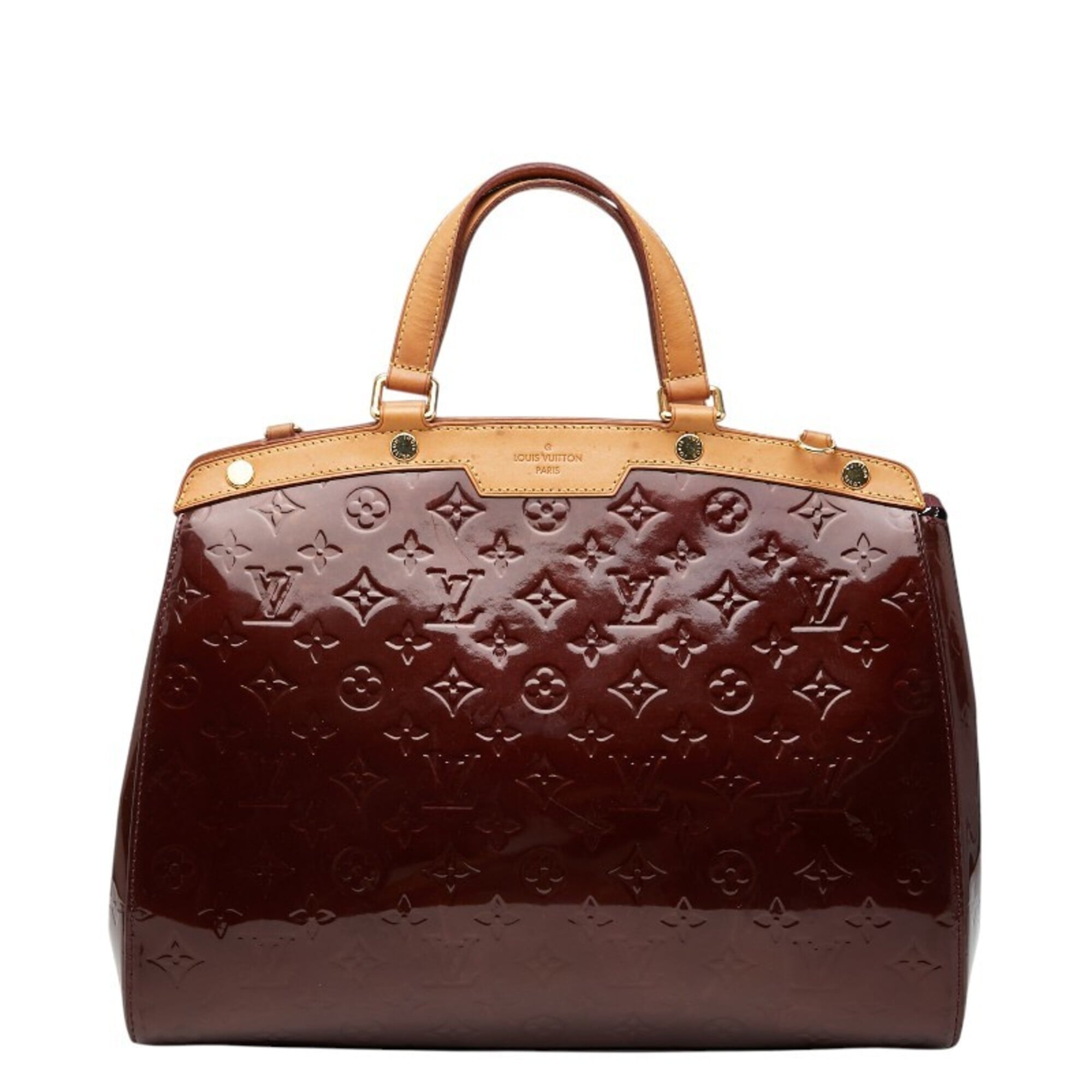 Louis Vuitton Red Color Rouge Fauviste Wine Patent Leather Handbag (Pre-Owned)