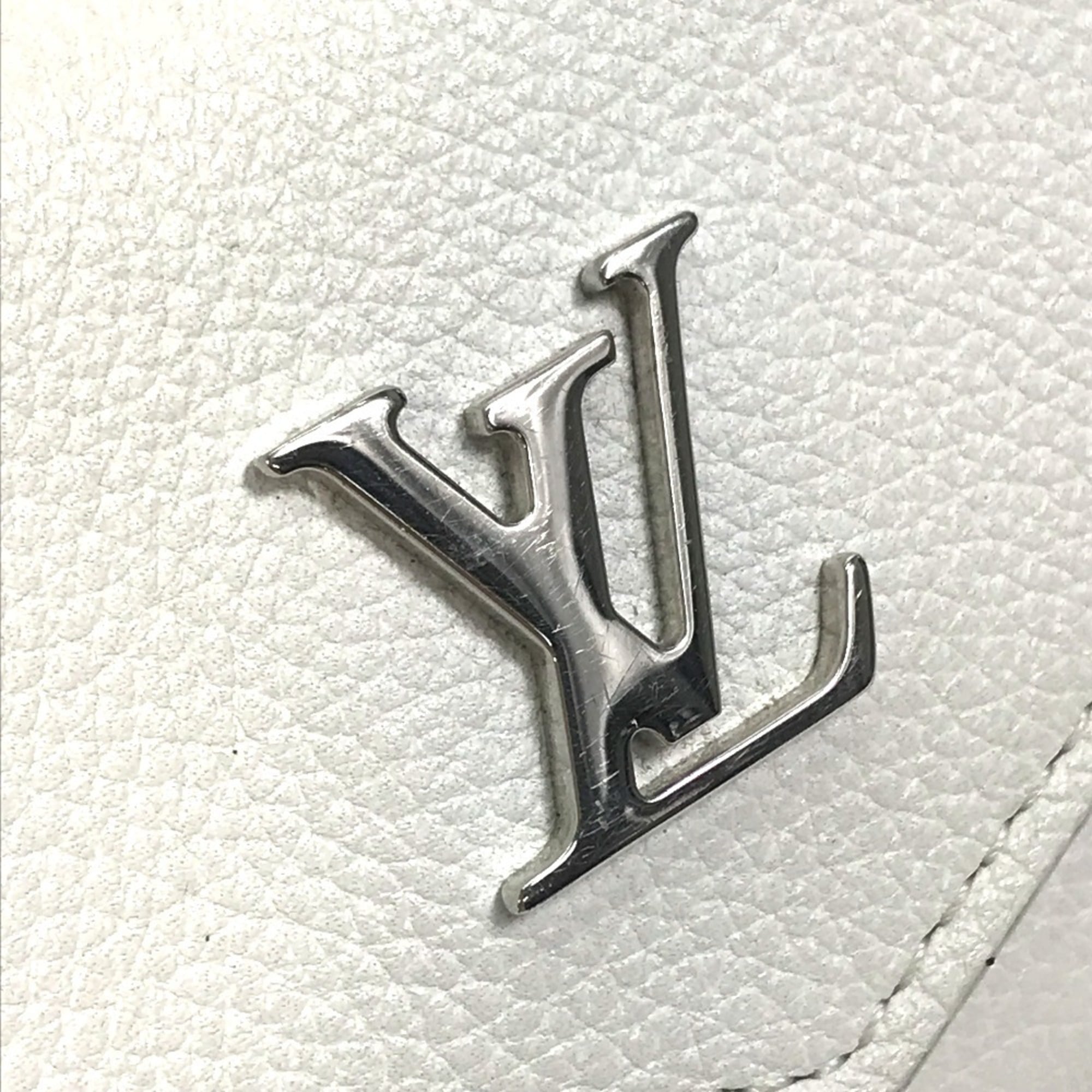 Louis Vuitton White Leather Wallet (Tri-Fold) (Pre-Owned)