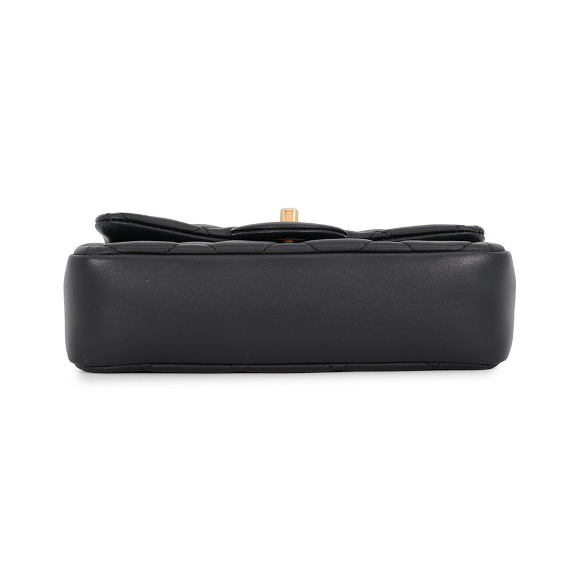 Chanel Black Leather Handbag Shoulder Bag (Pre-Owned)