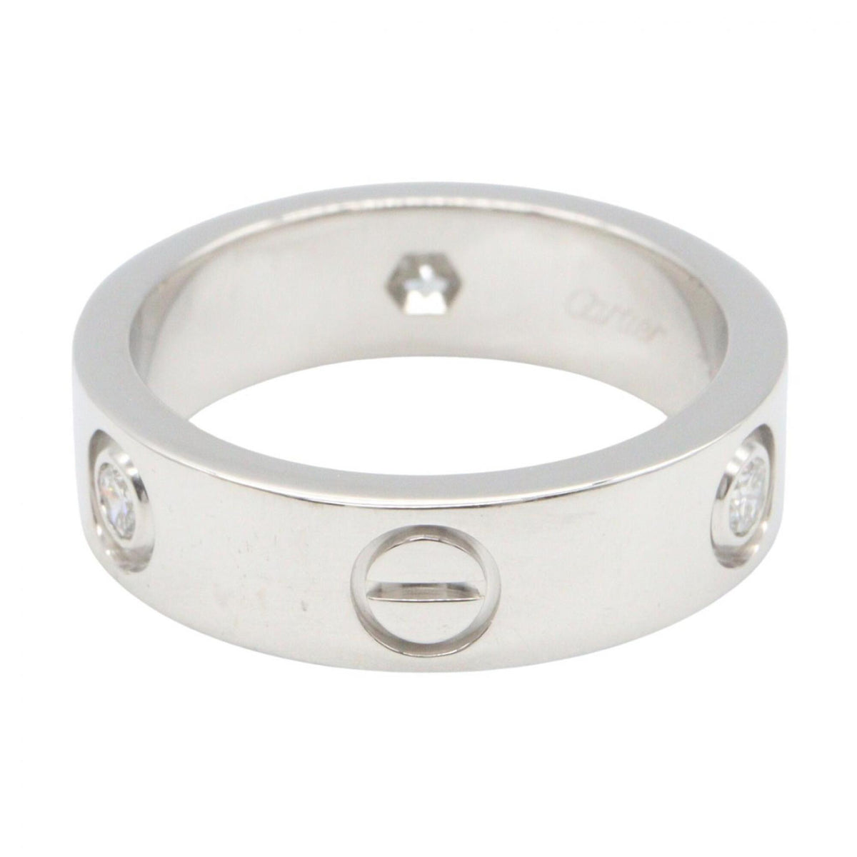 Cartier Silver Clear White Gold (18K) Band Ring (Pre-Owned)