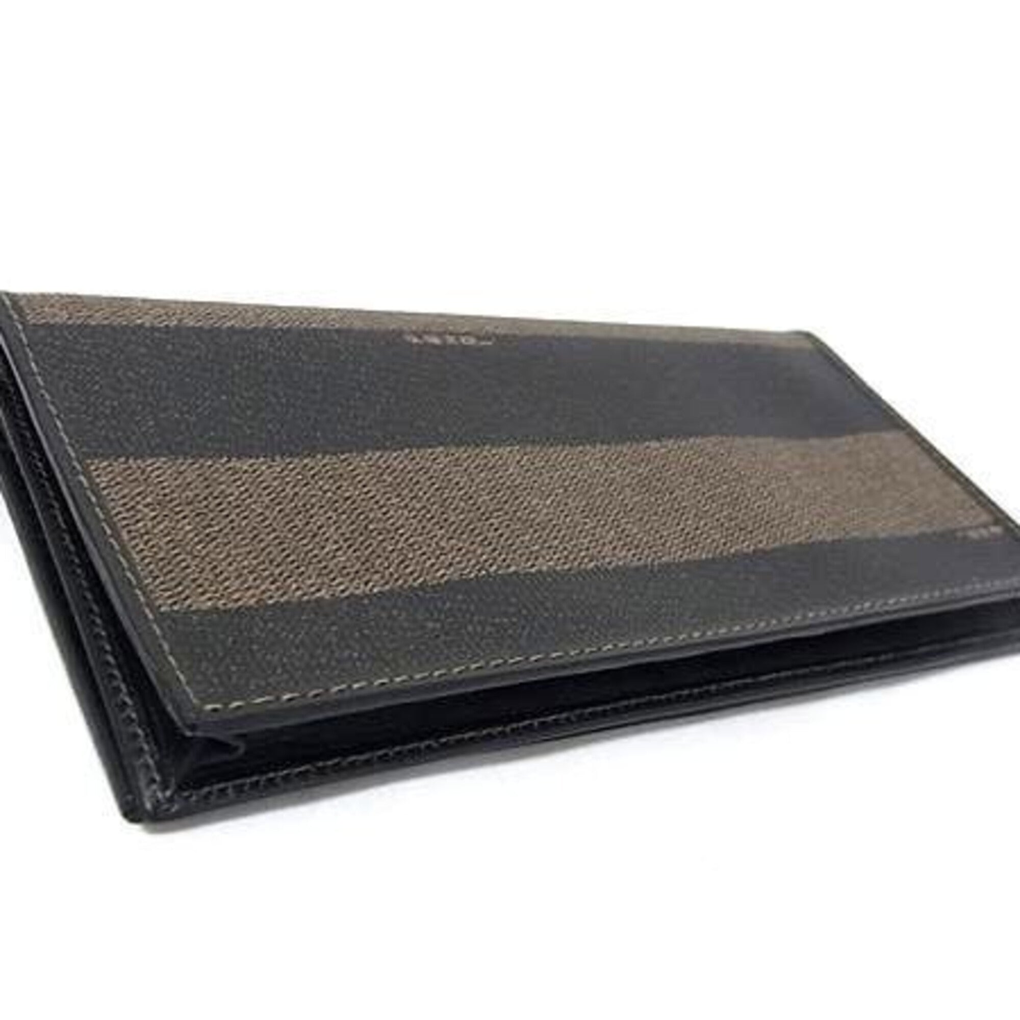 Fendi Black Brown Pvc Long Wallet (Bi-Fold) (Pre-Owned)