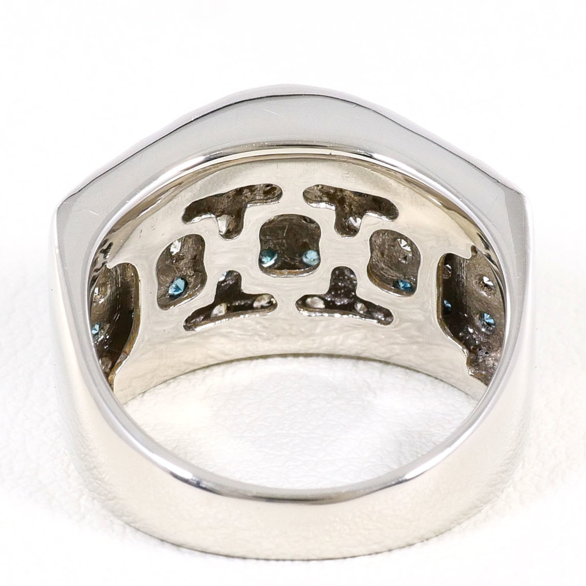 Unbranded Blue Platinum Platinum 900 Band Ring (Pre-Owned)