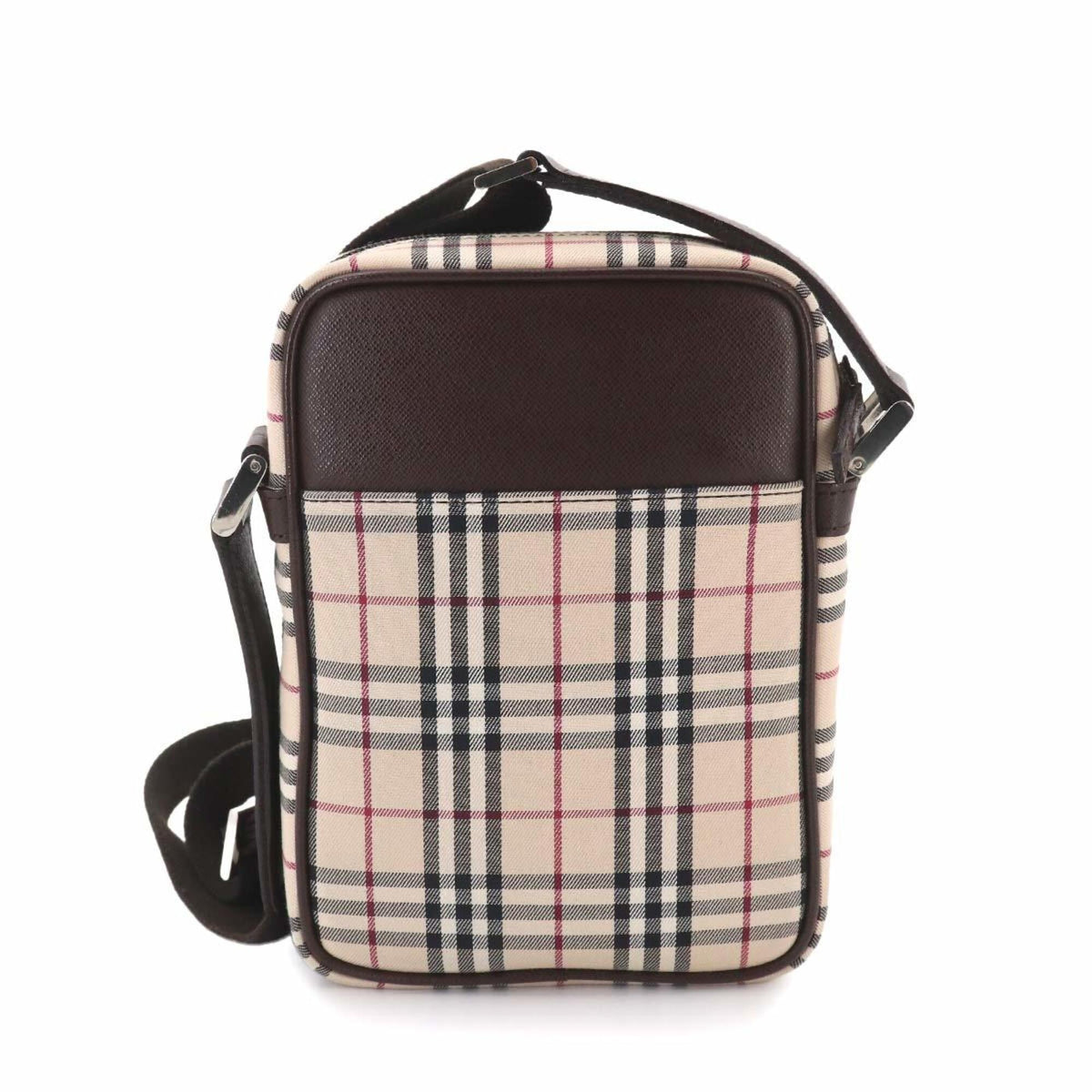 Burberry Beige Brown Canvas Leather Shoulder Bag (Pre-Owned)