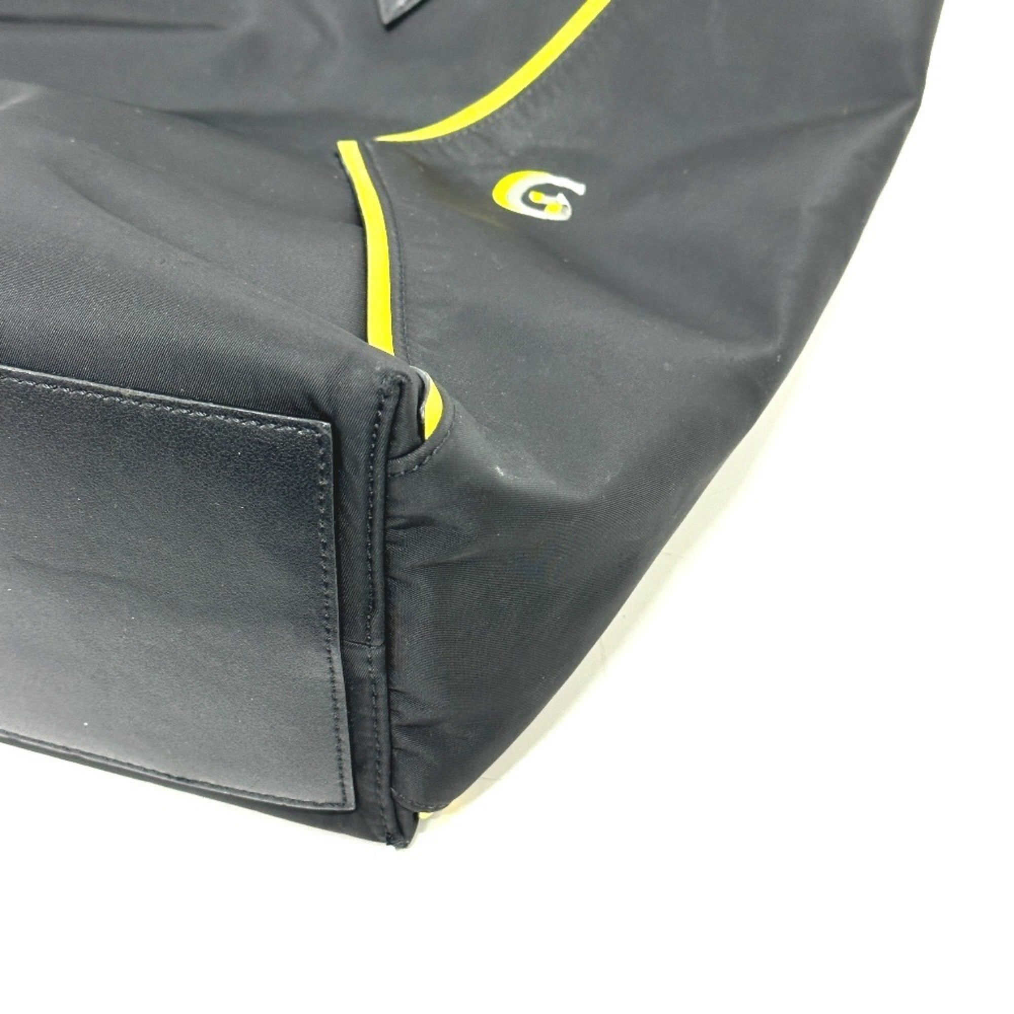 Givenchy Black Yellow Leather Nylon Shoulder Bag Tote Bag (Pre-Owned)