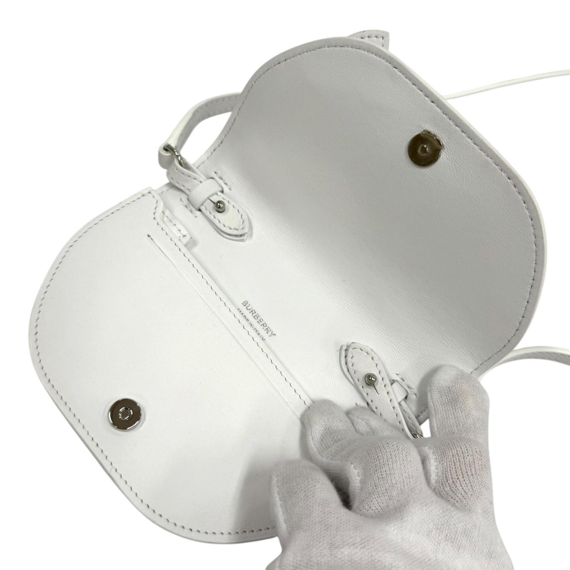 Burberry White Leather Pochette Shoulder Bag (Pre-Owned)