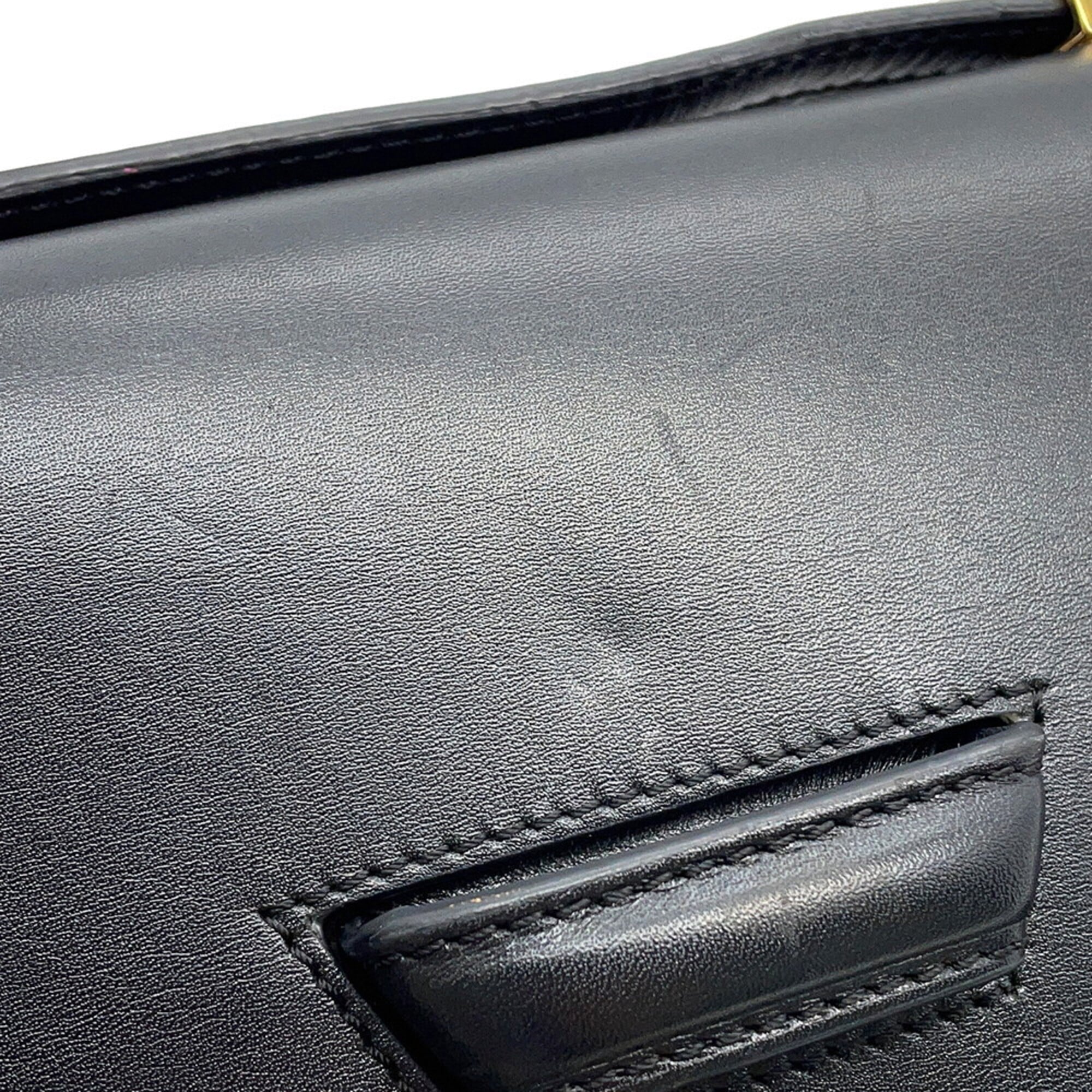Loewe Barcelona Black Leather Handbag Shoulder Bag (Pre-Owned)