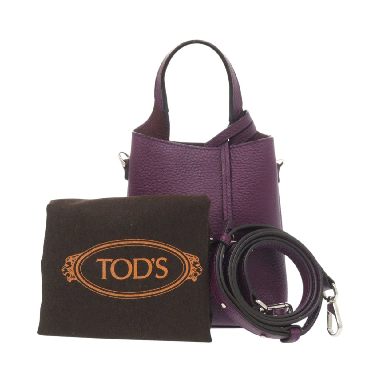 Tod's Purple Leather Handbag Shoulder Bag (Pre-Owned)