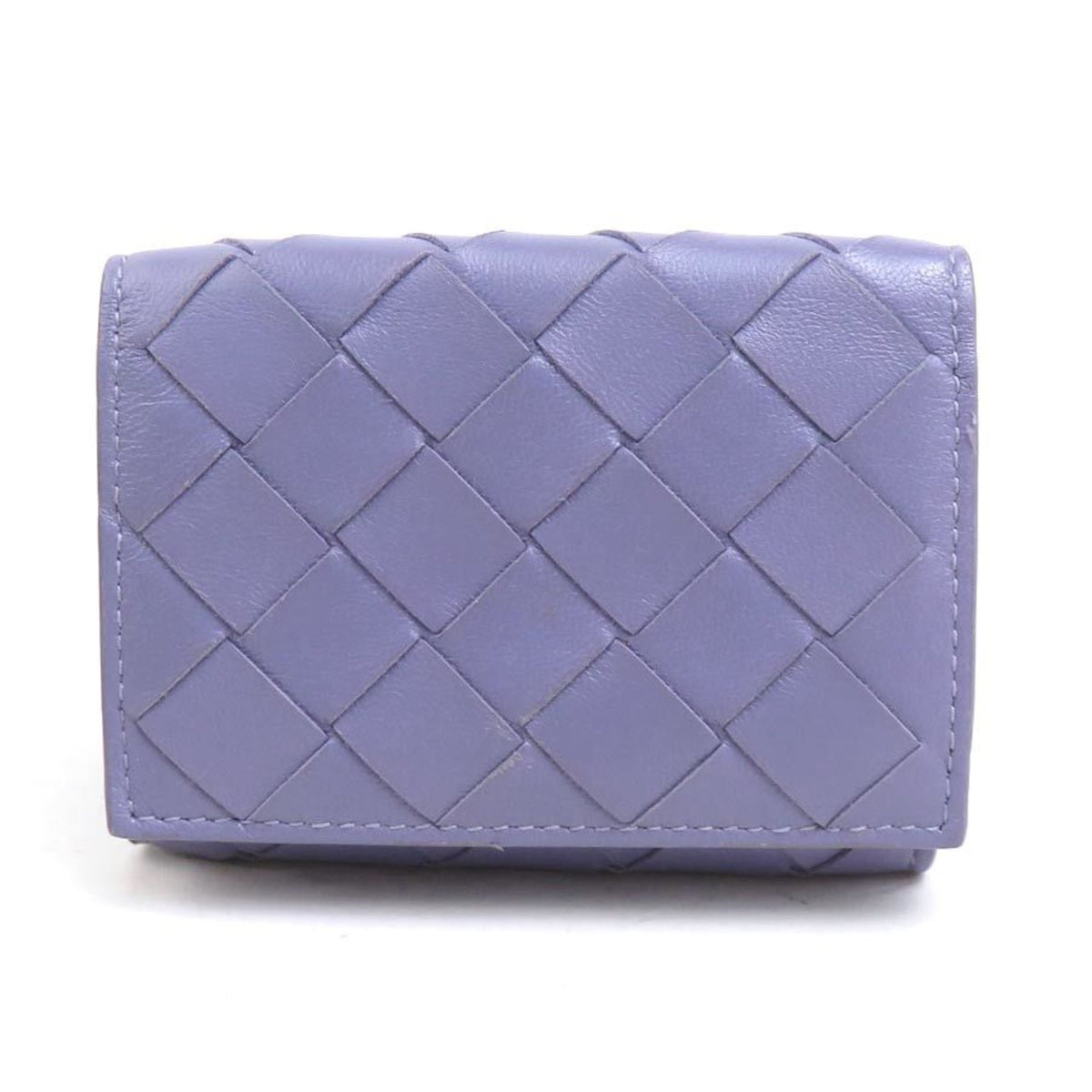 Bottega Veneta Purple Leather Wallet (Tri-Fold) (Pre-Owned)