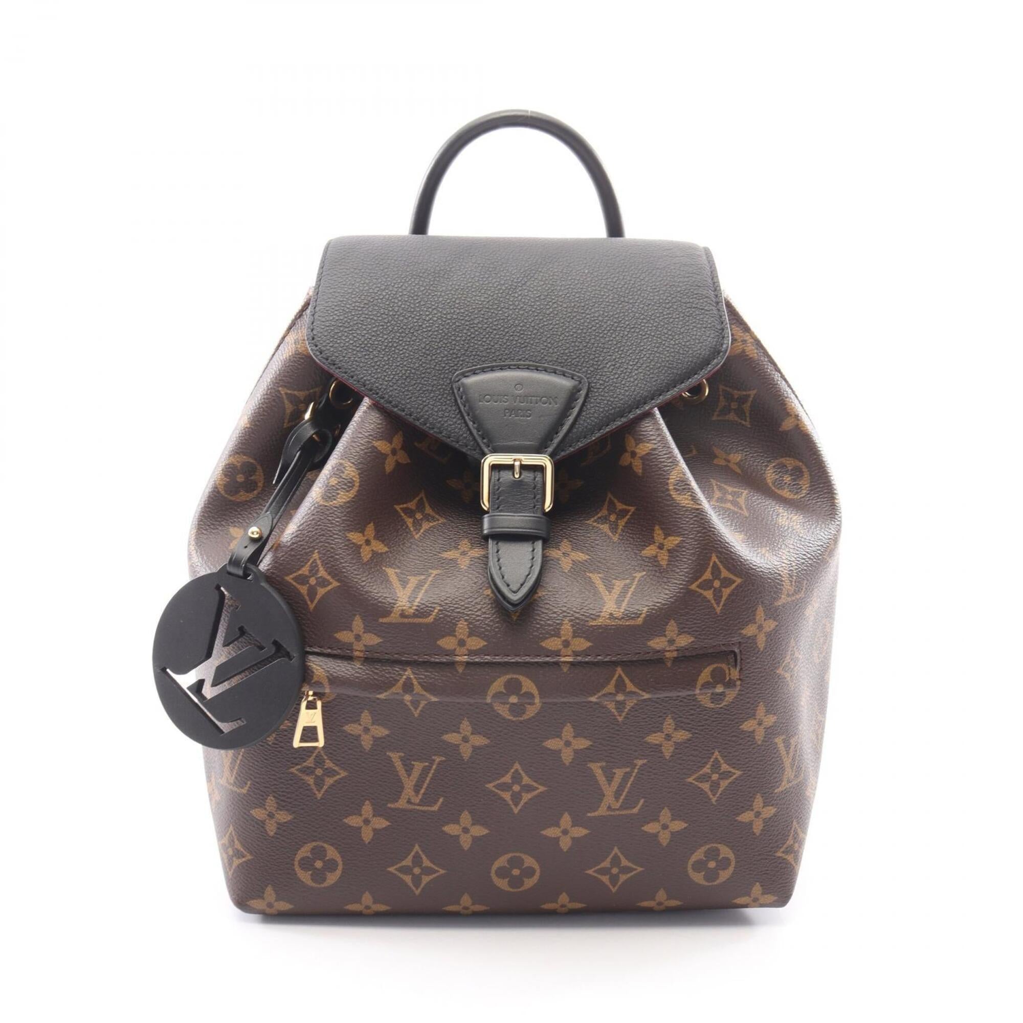 Louis Vuitton Black Brown Pvc Coated Canvas Leather Backpack Handbag (Pre-Owned)