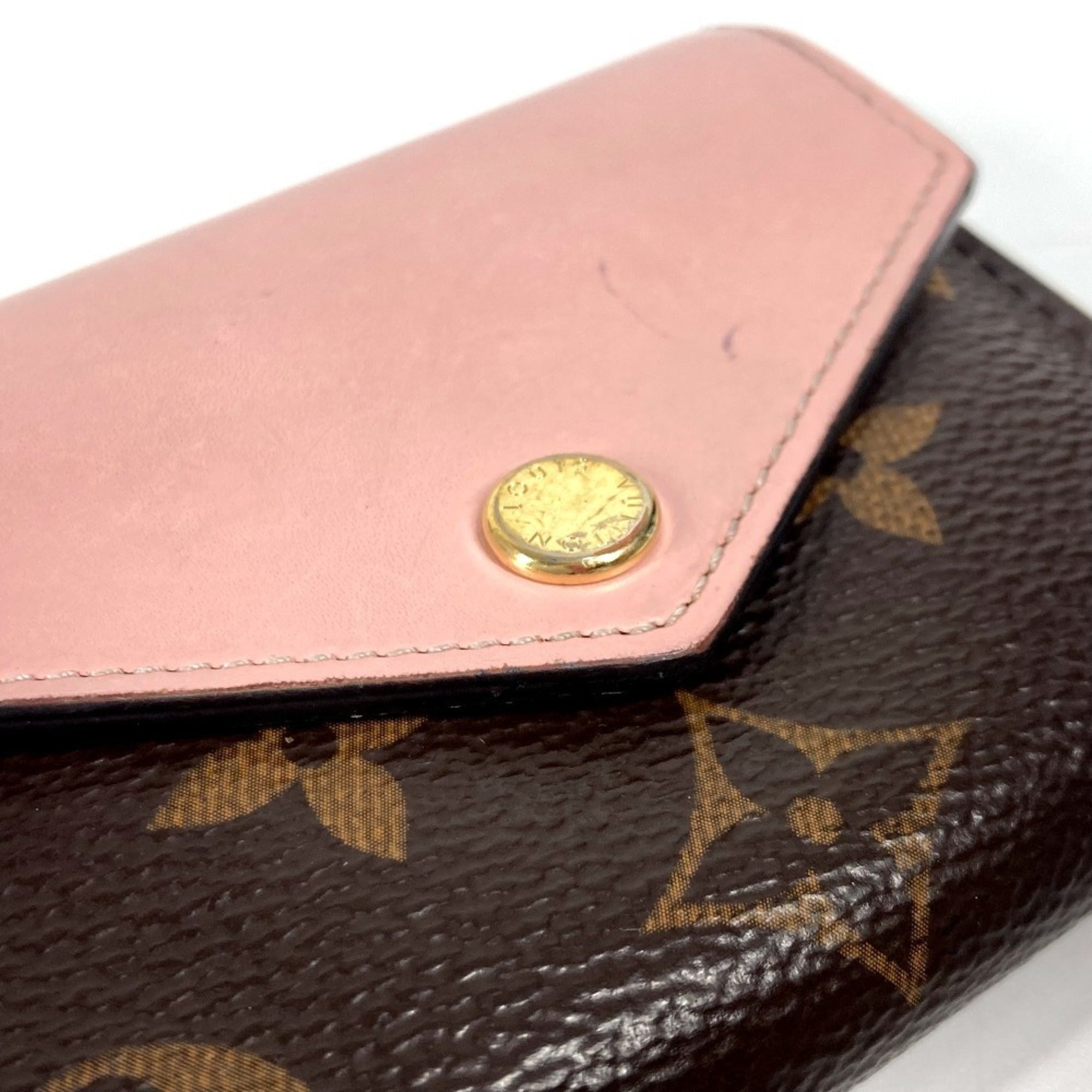 Louis Vuitton Monogram Brown Pink Rose Ballerine Monogram Wallet (Tri-Fold) (Pre-Owned)