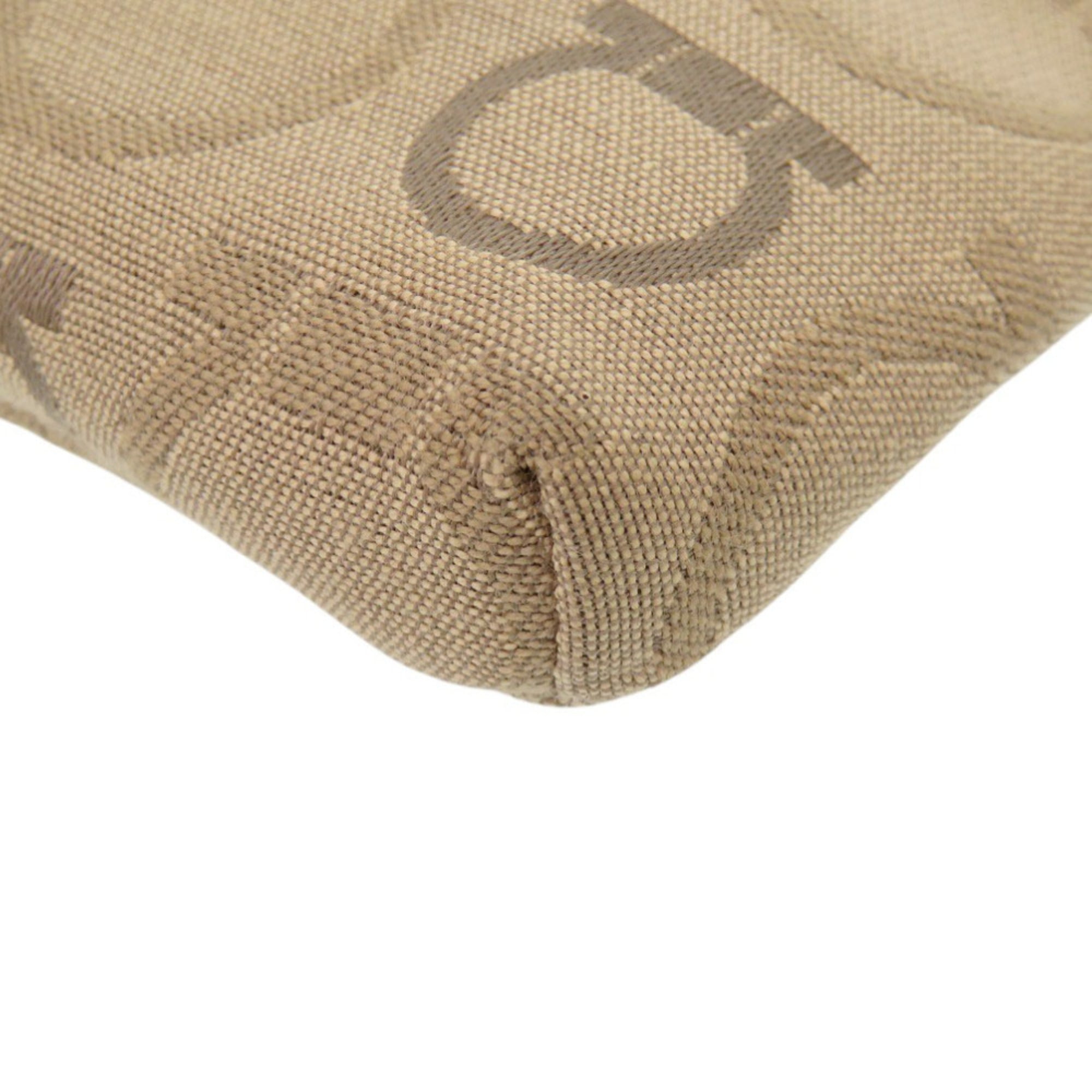 Salvatore Ferragamo Gancini Beige Canvas Sling Bag (Pre-Owned)